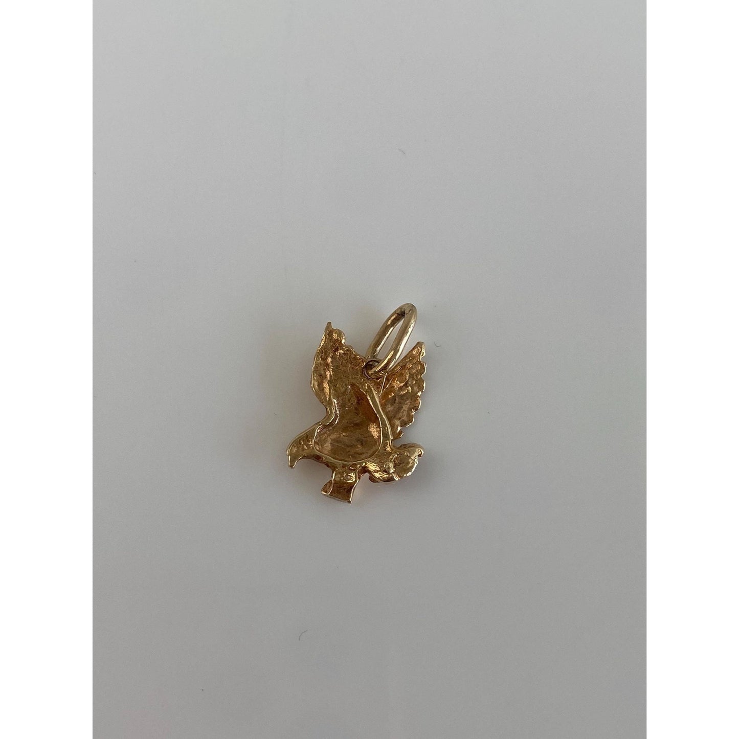 Vintage Solid 10k Yellow Gold Diamond Cut Eagle Charm