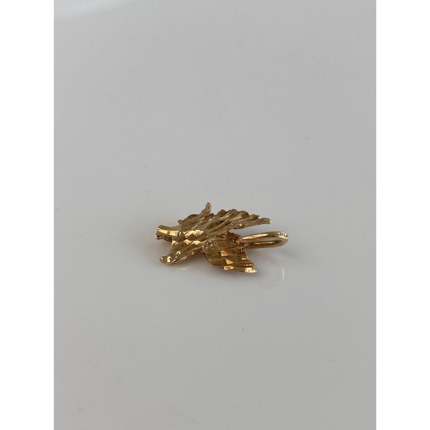 Vintage Solid 10k Yellow Gold Diamond Cut Eagle Charm