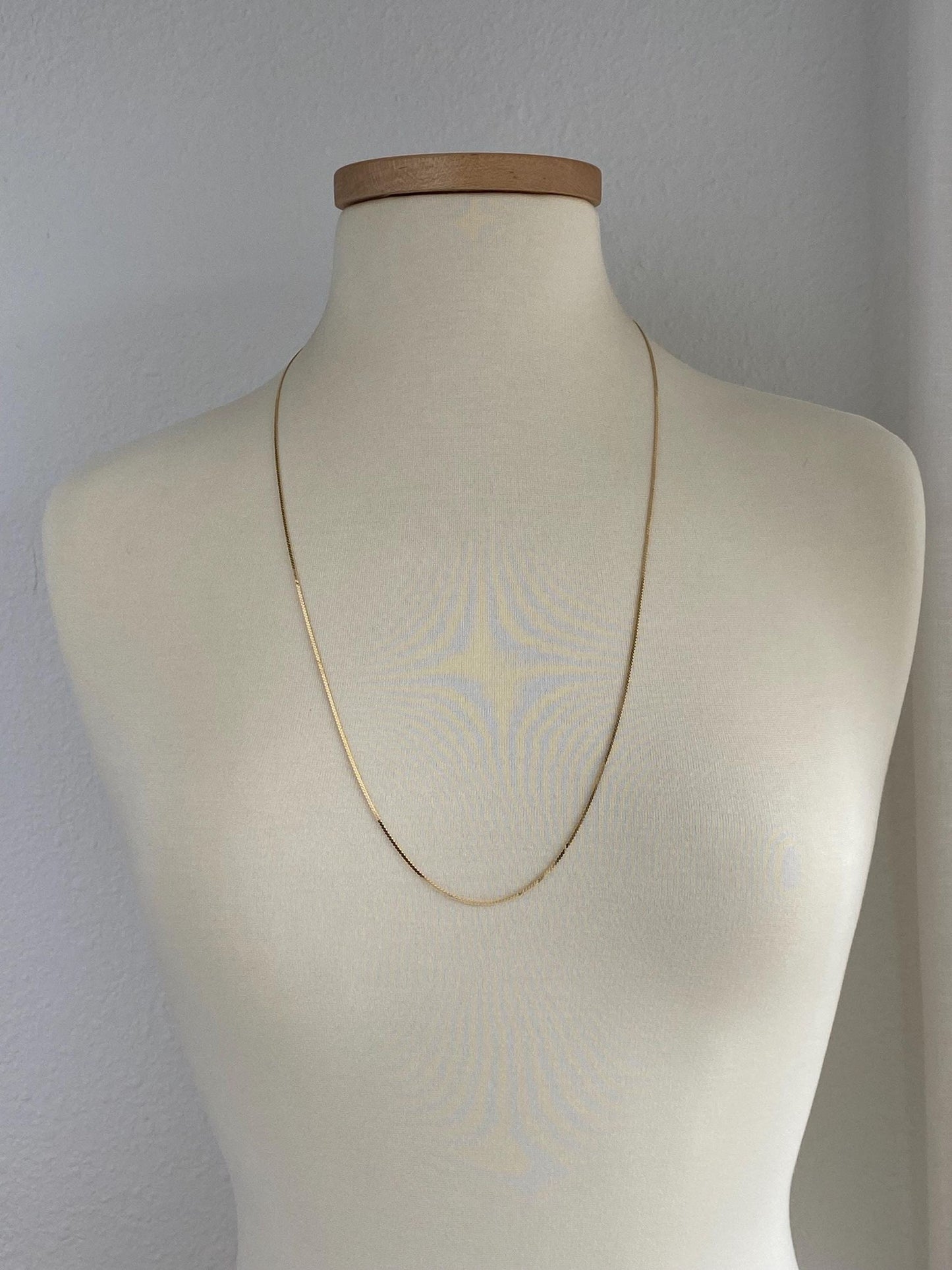 Vintage Solid 14k Yellow Gold Long Serpentine Chain Necklace - 30 inches