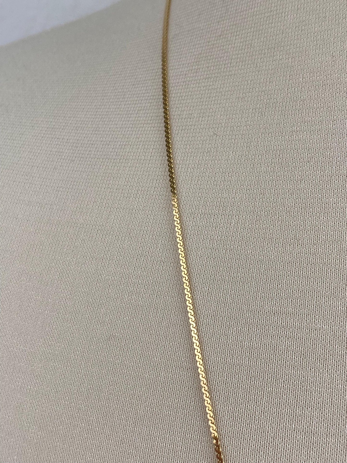 Vintage Solid 14k Yellow Gold Long Serpentine Chain Necklace - 30 inches