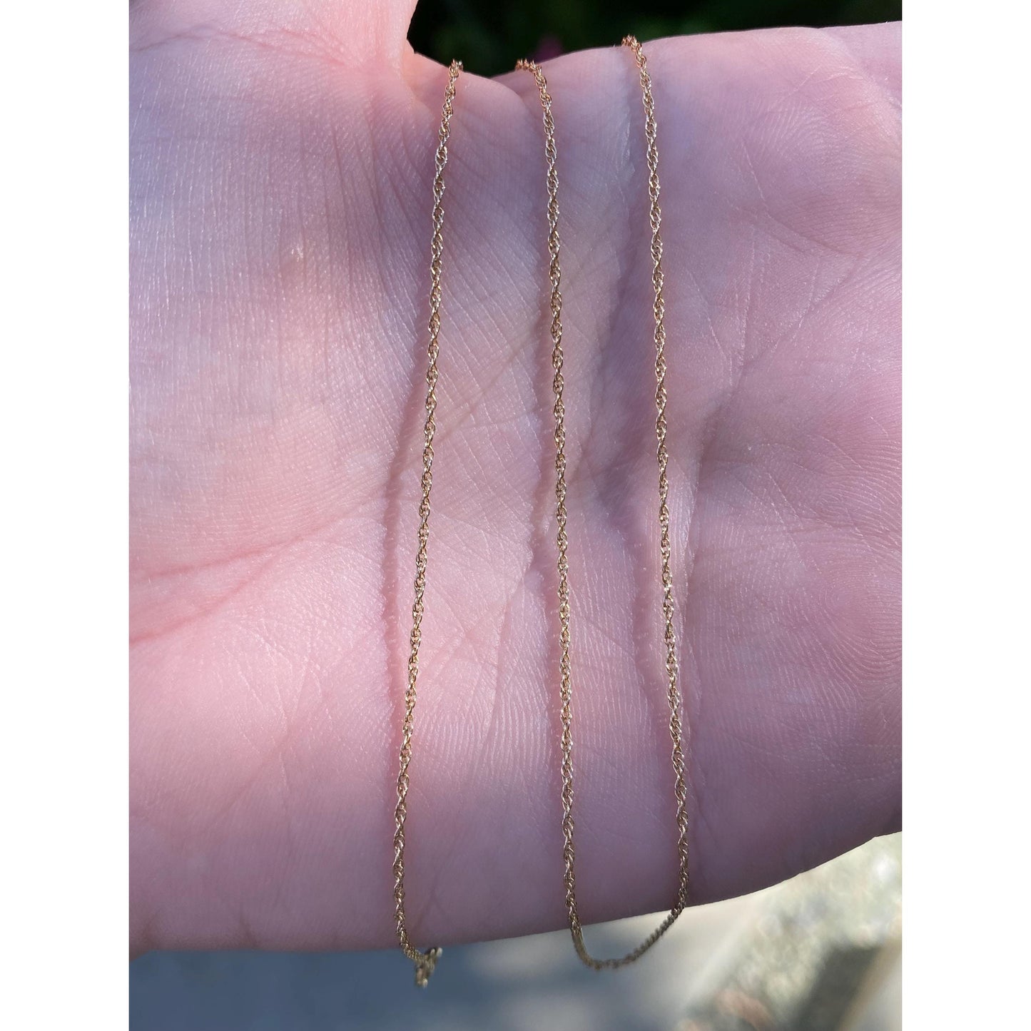 Vintage Solid 14k Yellow Gold Dainty Chain Necklace - 18.5 inches