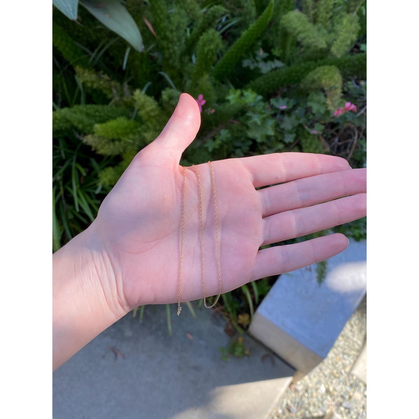 Vintage Solid 14k Yellow Gold Dainty Chain Necklace - 18.5 inches