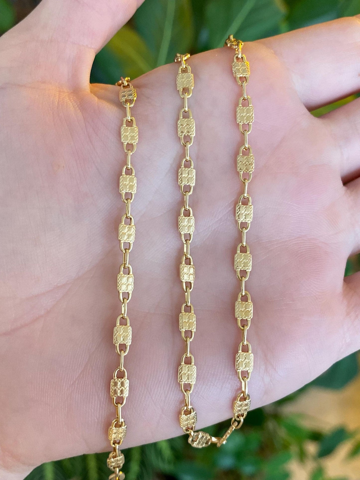 Vintage Solid 14k Yellow Gold Fancy Chain Necklace - 17.75 inches
