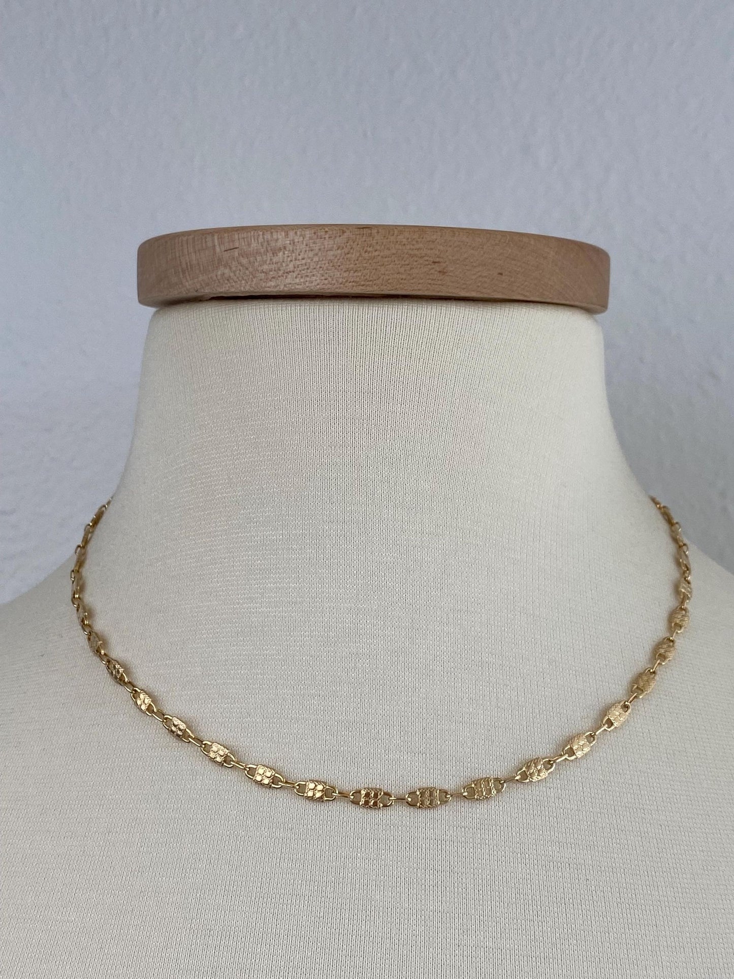 Vintage Solid 14k Yellow Gold Fancy Chain Necklace - 17.75 inches