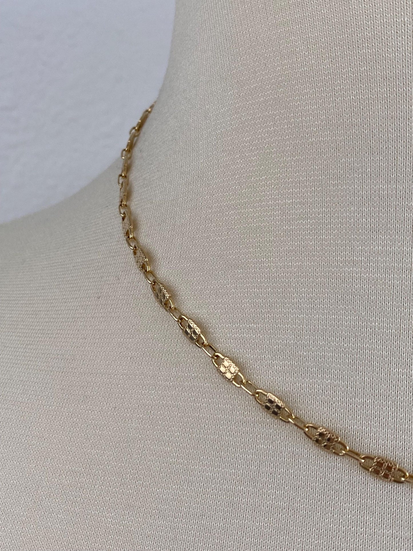 Vintage Solid 14k Yellow Gold Fancy Chain Necklace - 17.75 inches