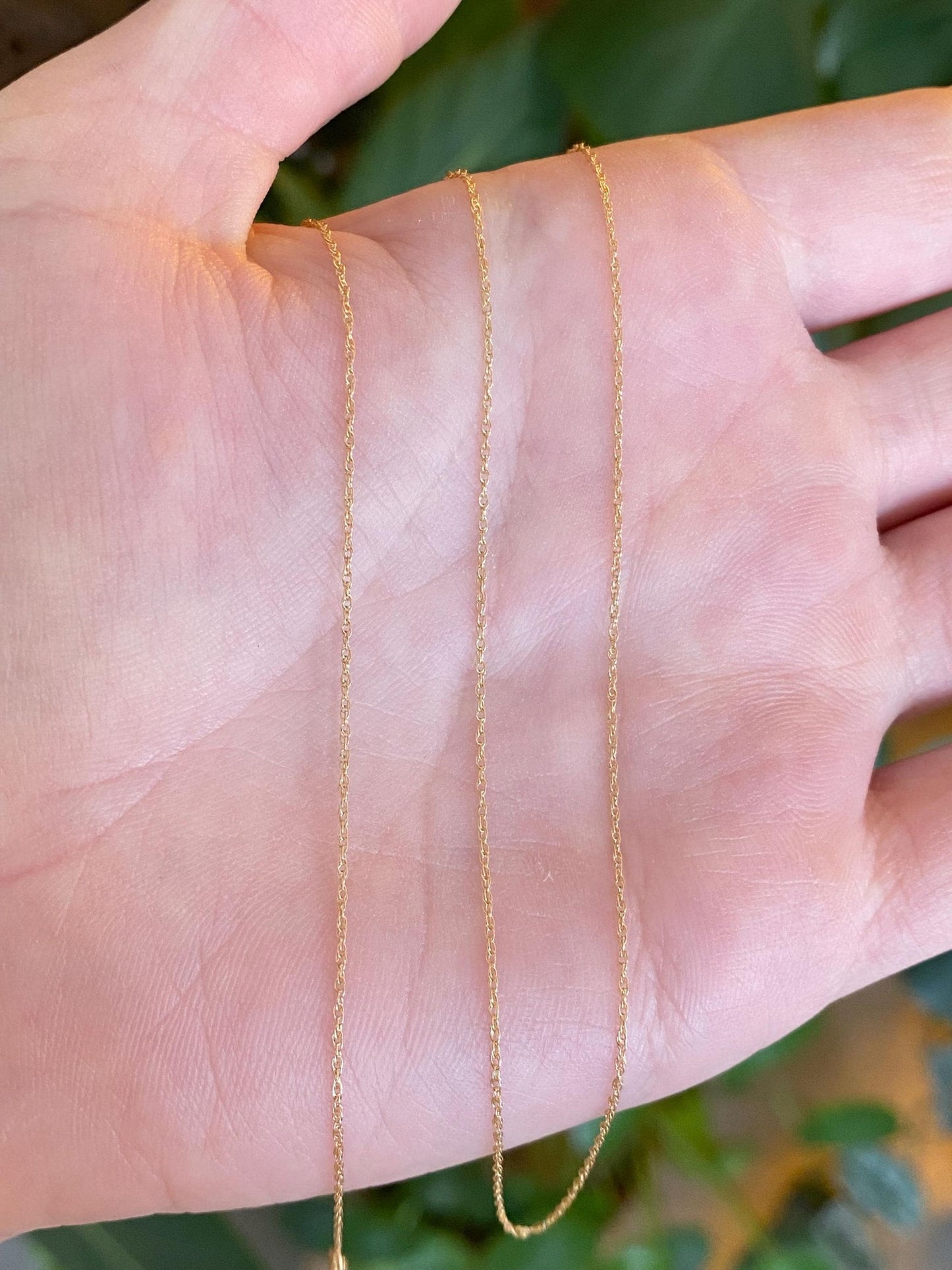 Vintage Solid 14k Yellow Gold Dainty Chain Necklace - 18.25 inches