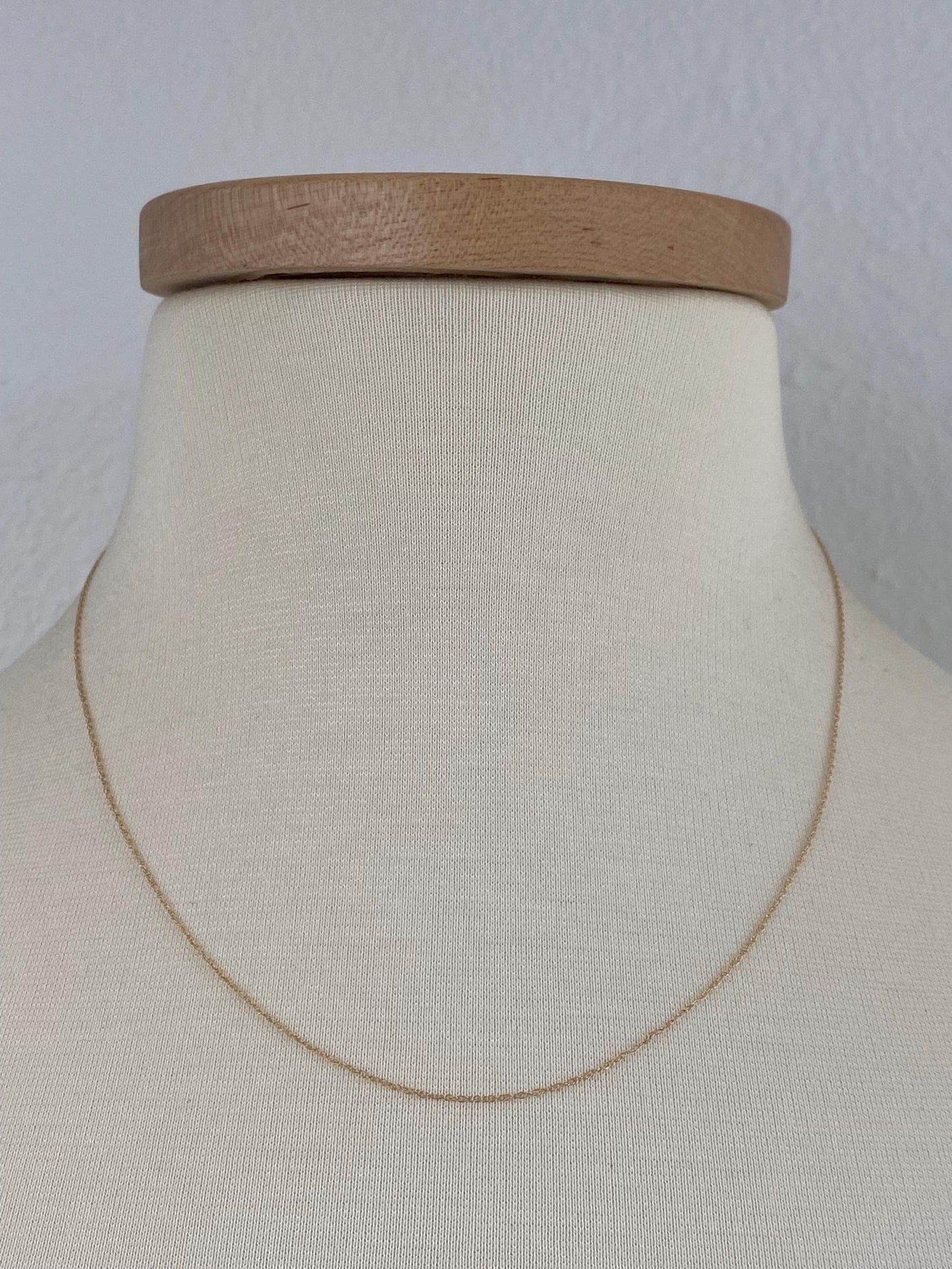 Vintage Solid 14k Yellow Gold Dainty Chain Necklace - 18.25 inches