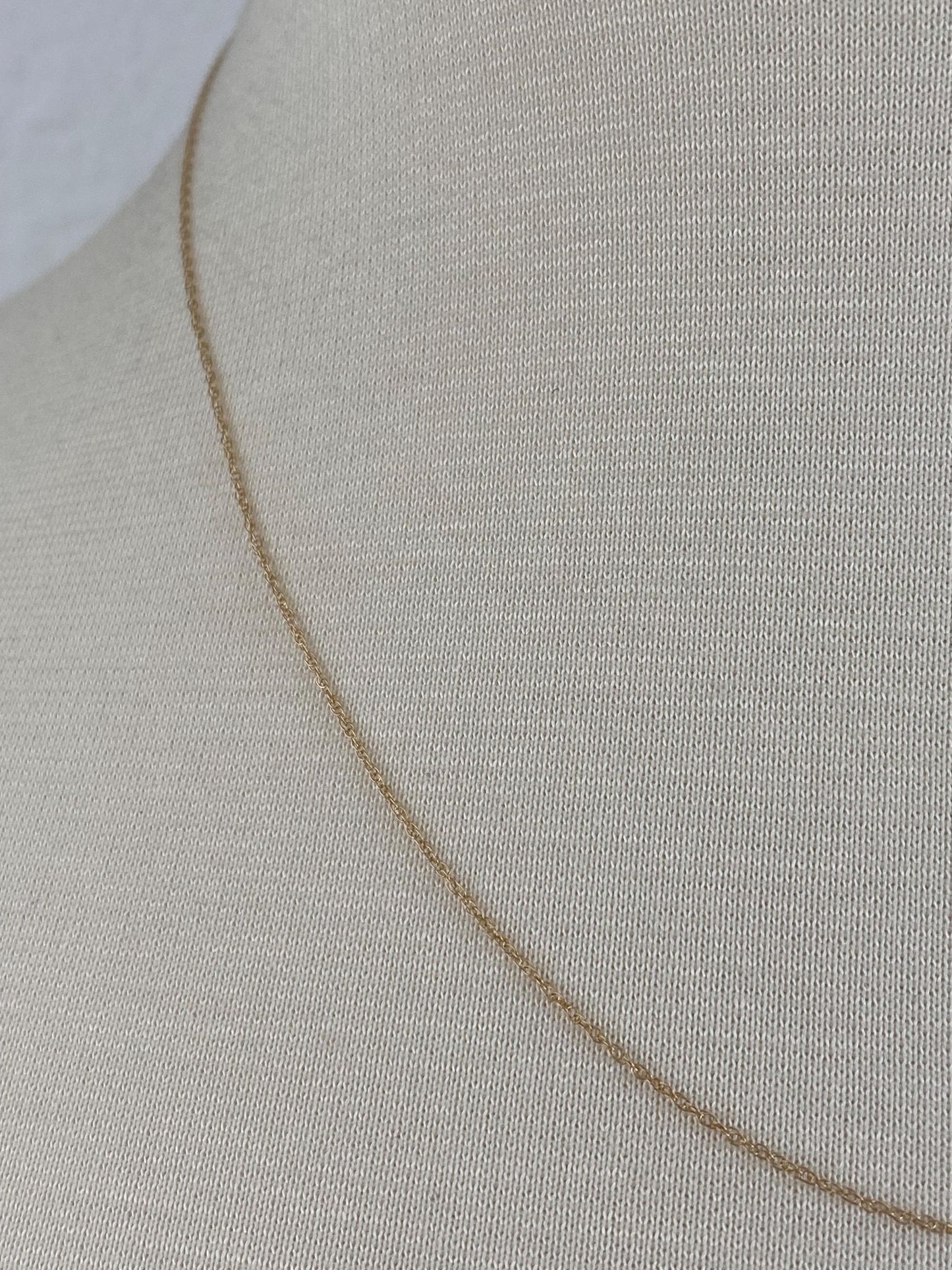Vintage Solid 14k Yellow Gold Dainty Chain Necklace - 18.25 inches