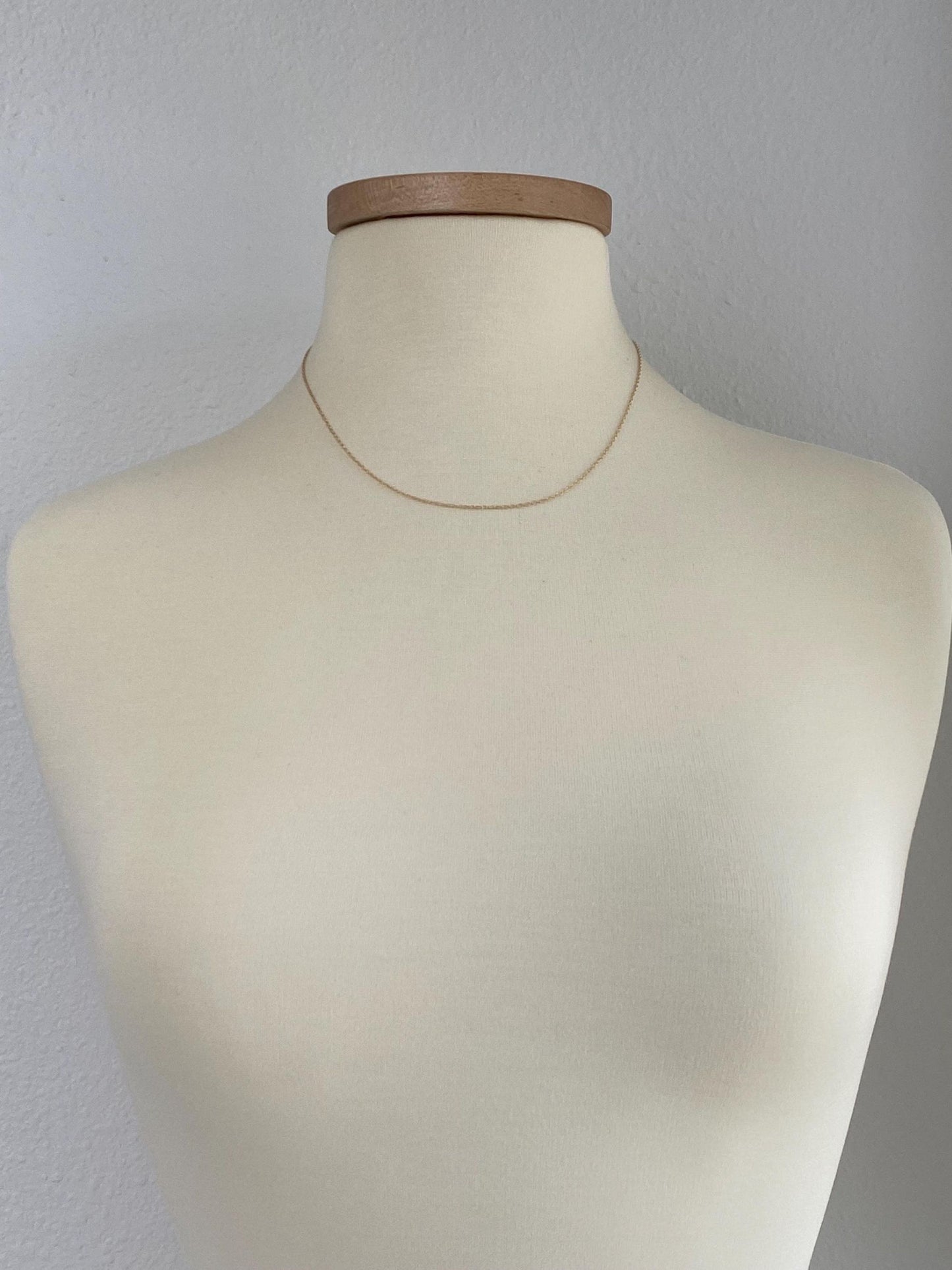 Vintage Solid 14k Yellow Gold Dainty Chain Necklace - 18 inches