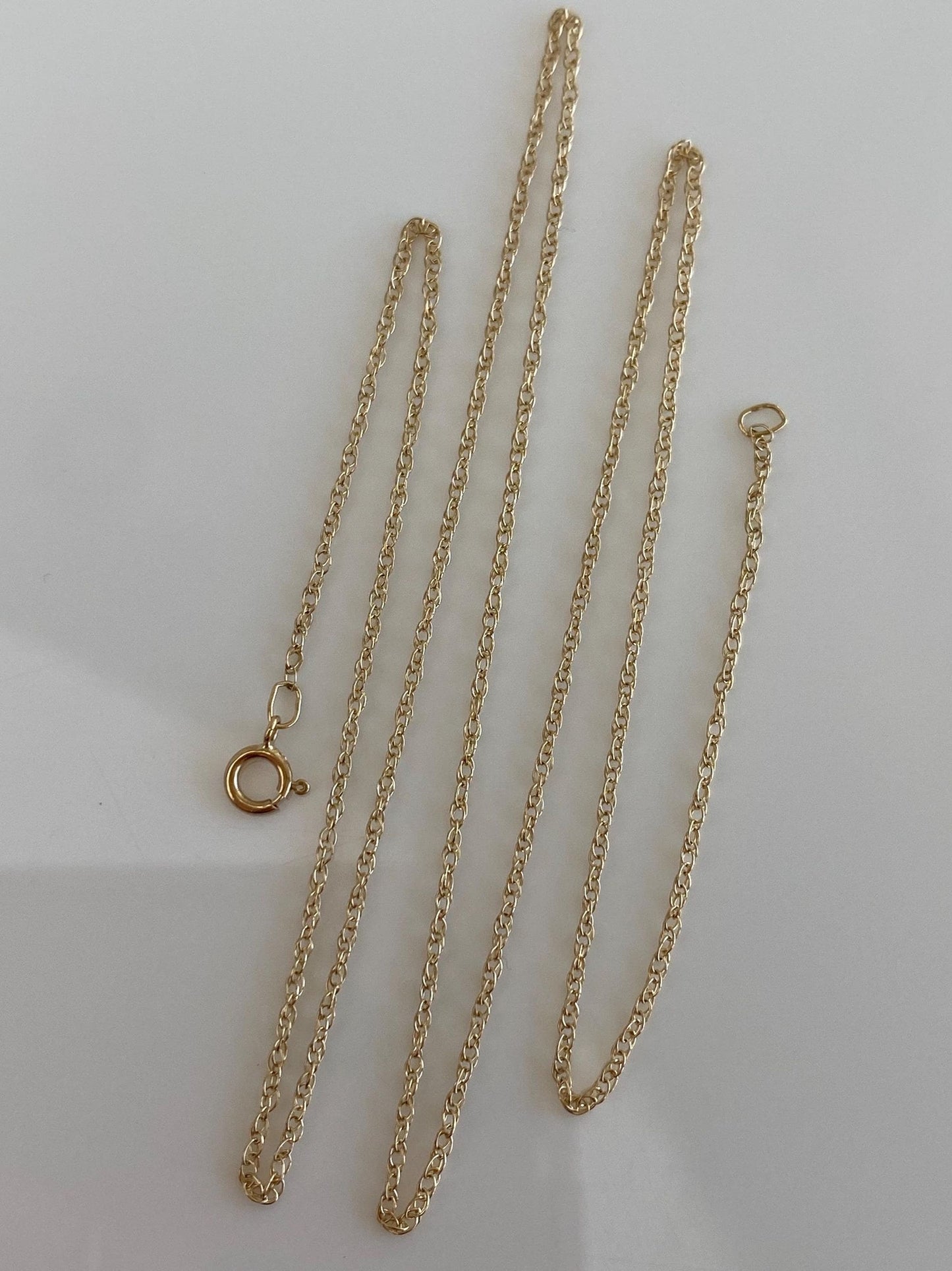 Vintage Solid 14k Yellow Gold Dainty Chain Necklace - 18 inches
