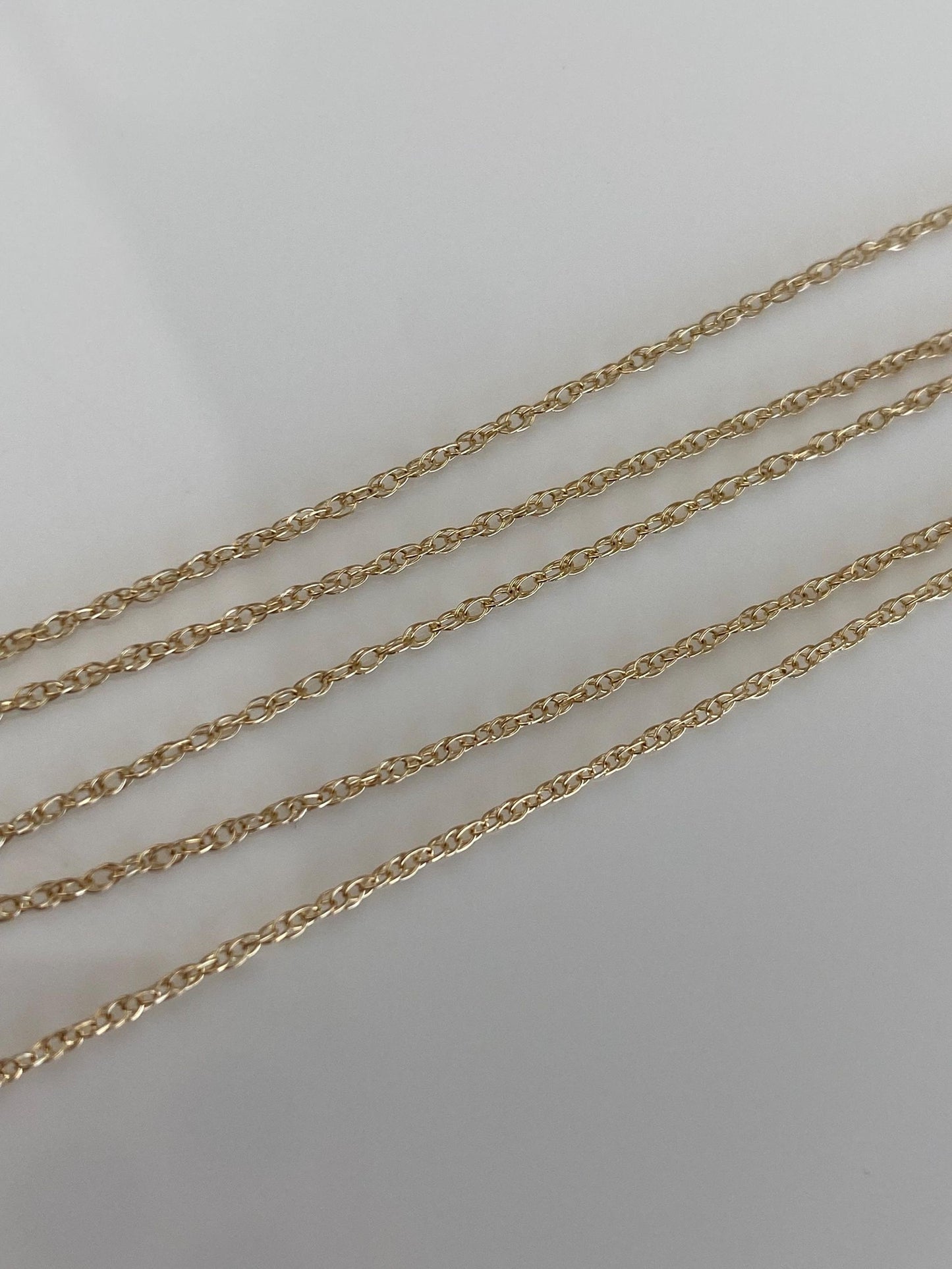 Vintage Solid 14k Yellow Gold Dainty Chain Necklace - 18 inches