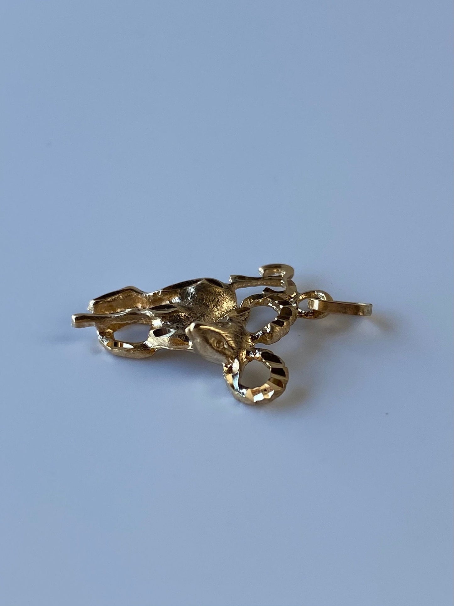 Vintage Solid 14k Yellow Gold Aries Ram Charm