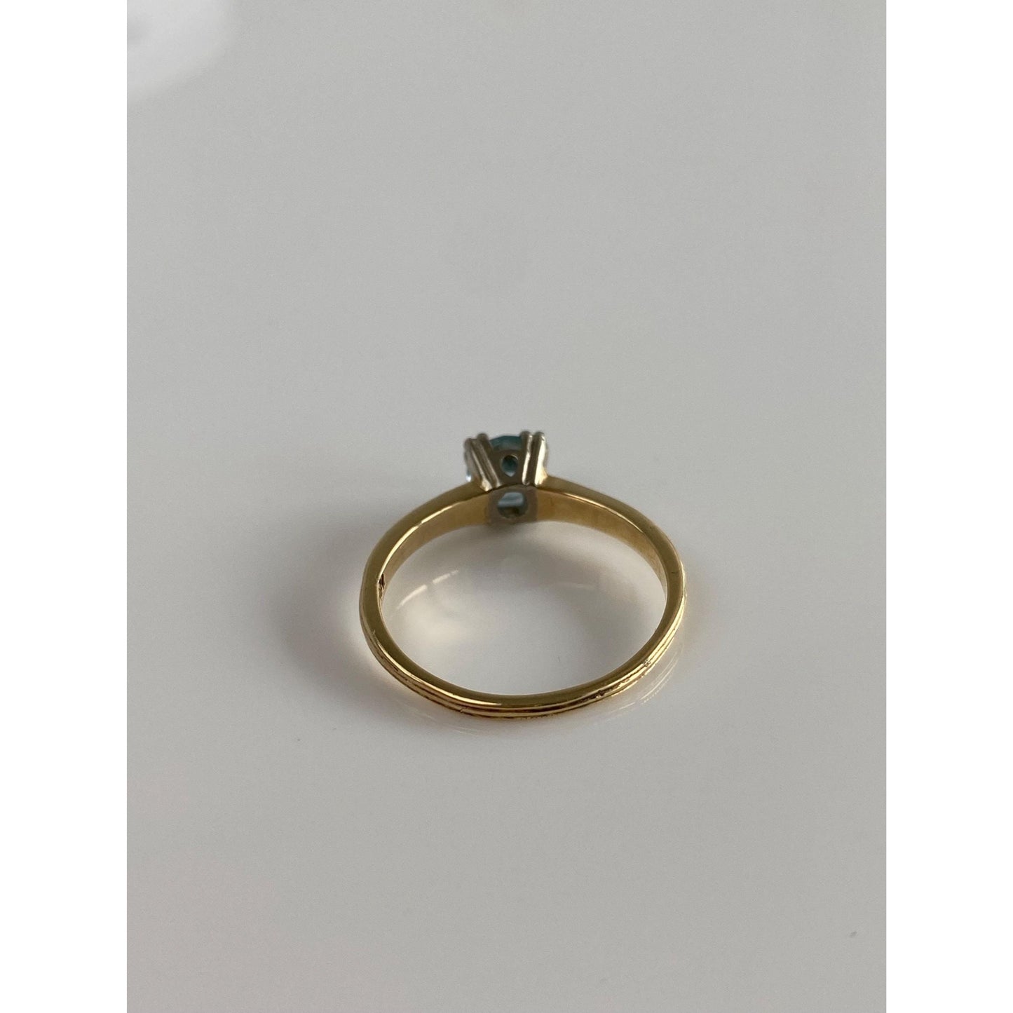 Vintage Solid 10k White & Yellow Gold Topaz Ring - Size 6.75