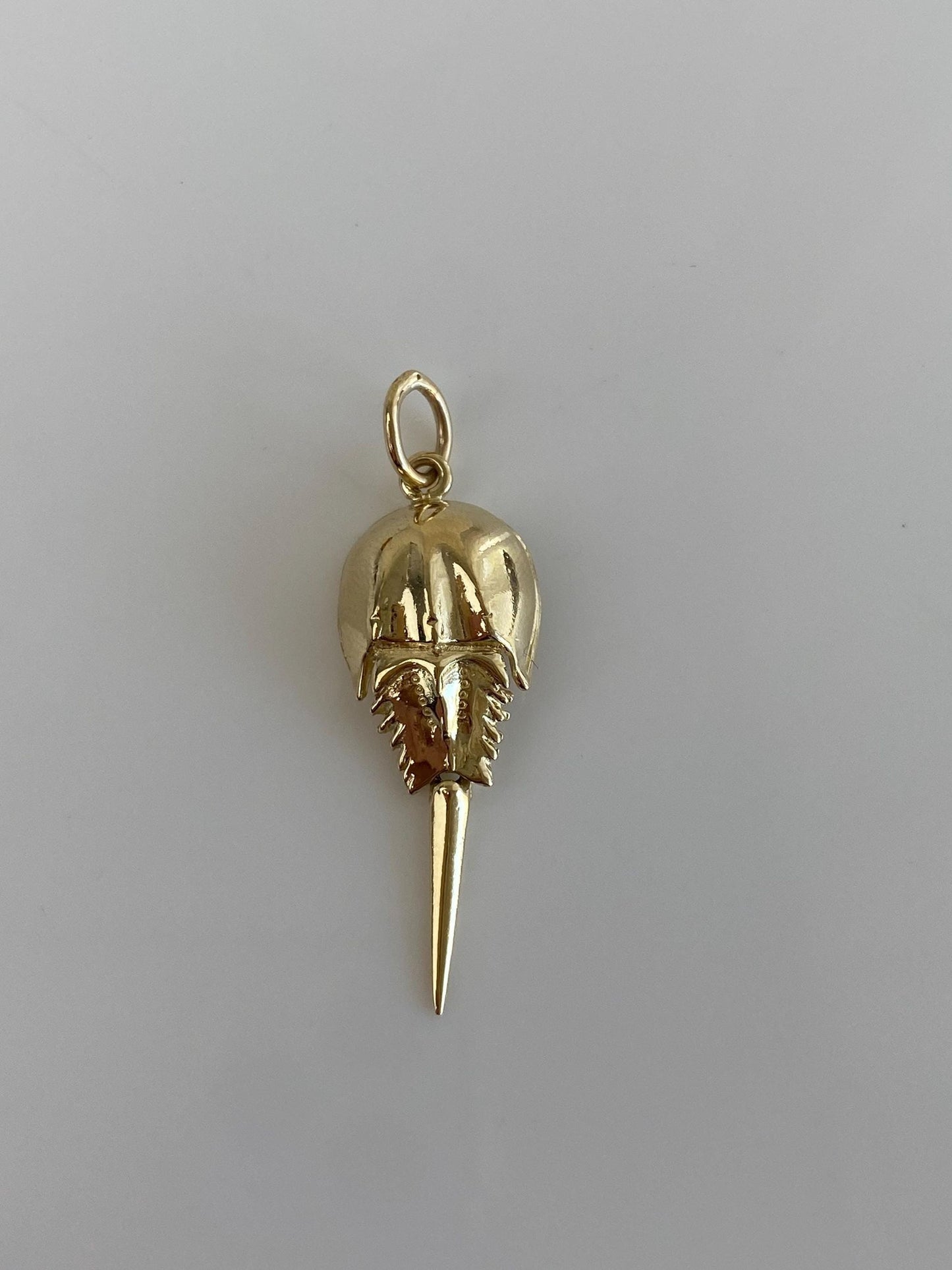 Vintage Solid 14k Yellow Gold Articulated Horseshoe Crab Charm