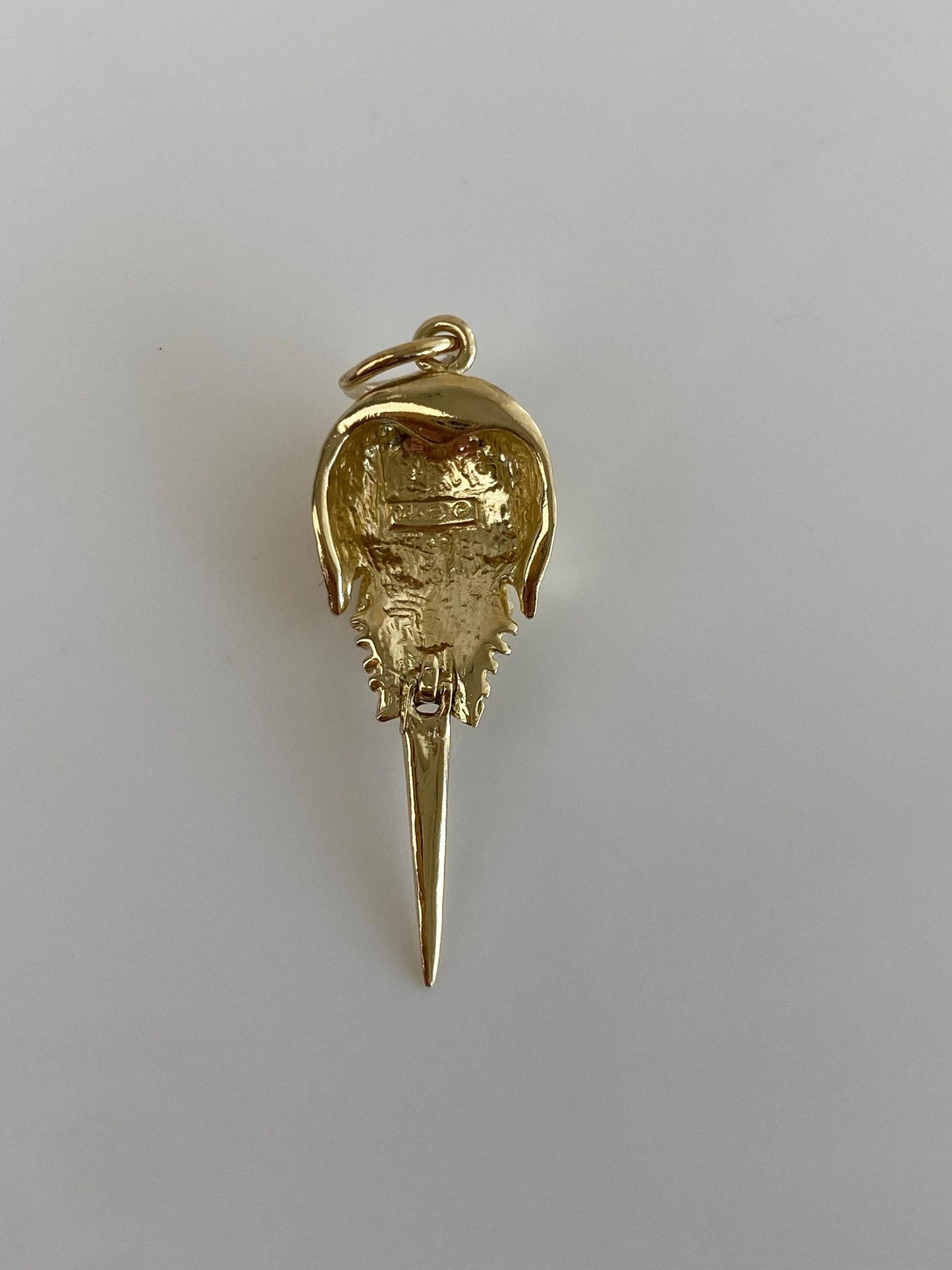 Vintage Solid 14k Yellow Gold Articulated Horseshoe Crab Charm