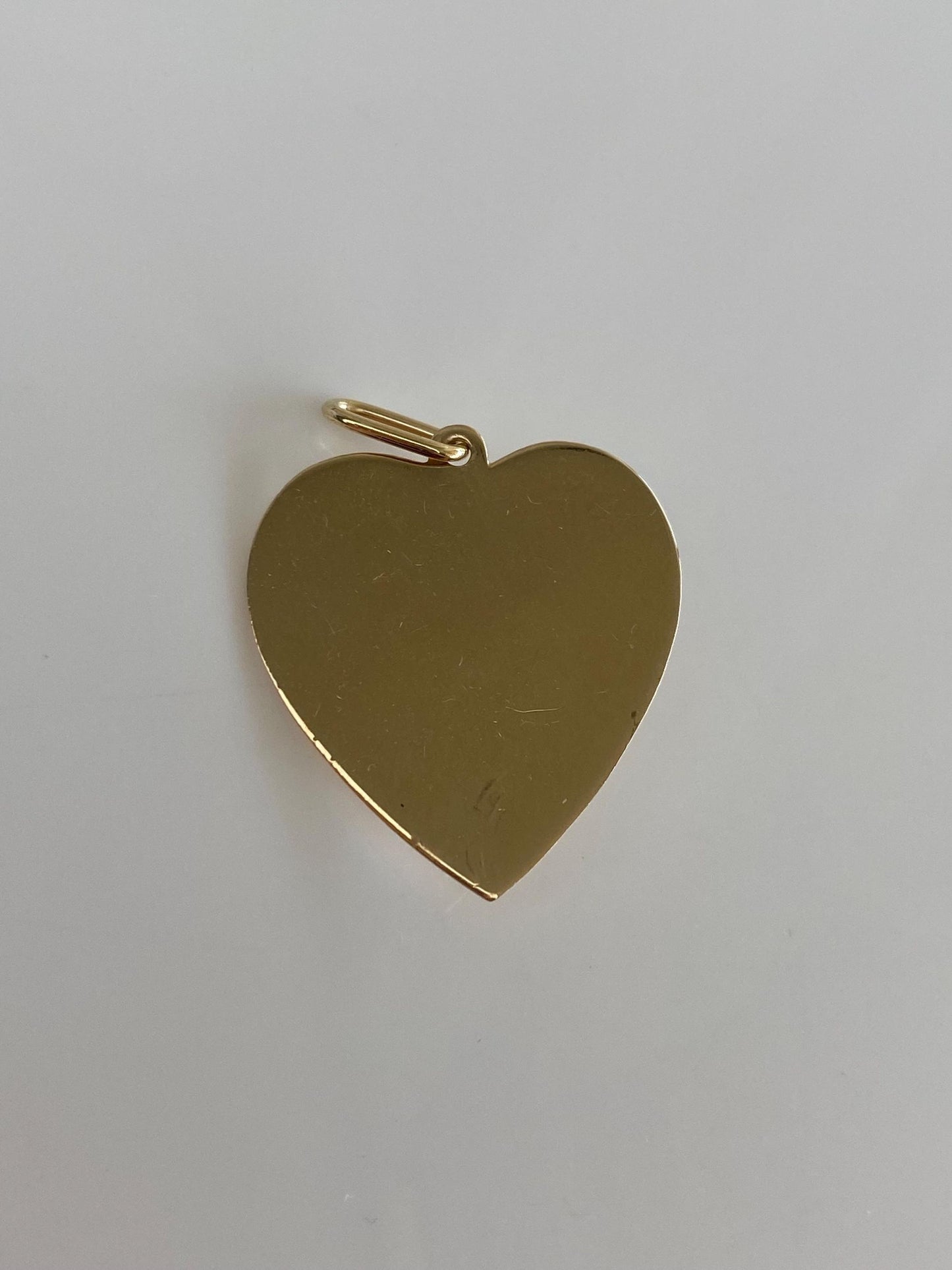 Vintage Solid 14k Yellow Gold Red Cubic Zirconia Pearls Rose Heart Charm