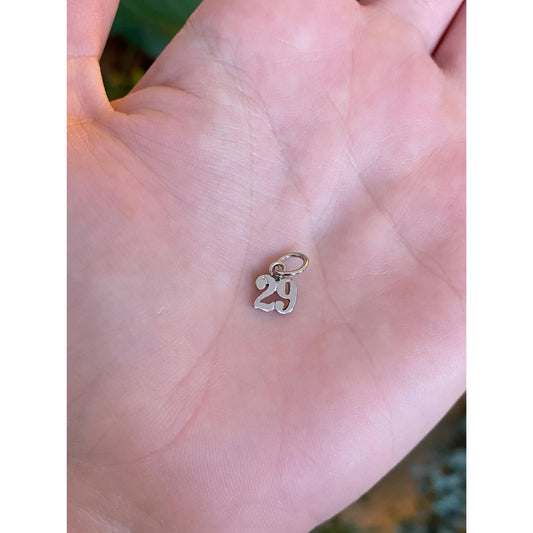 Vintage Solid 10k White Gold '29' Number Charm