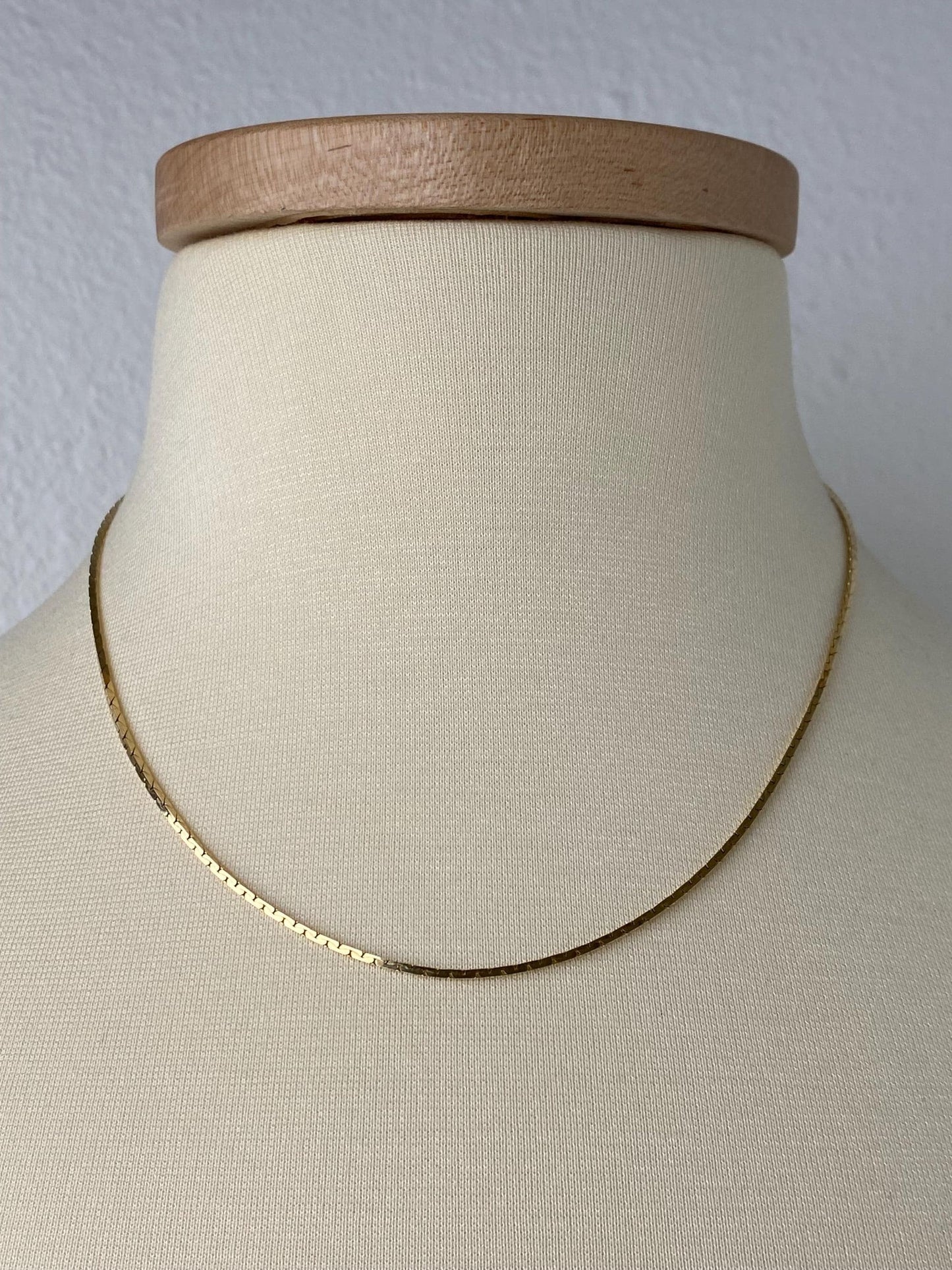 Vintage Solid 14k Yellow Gold Triangle Link Chain Necklace - 18 inches