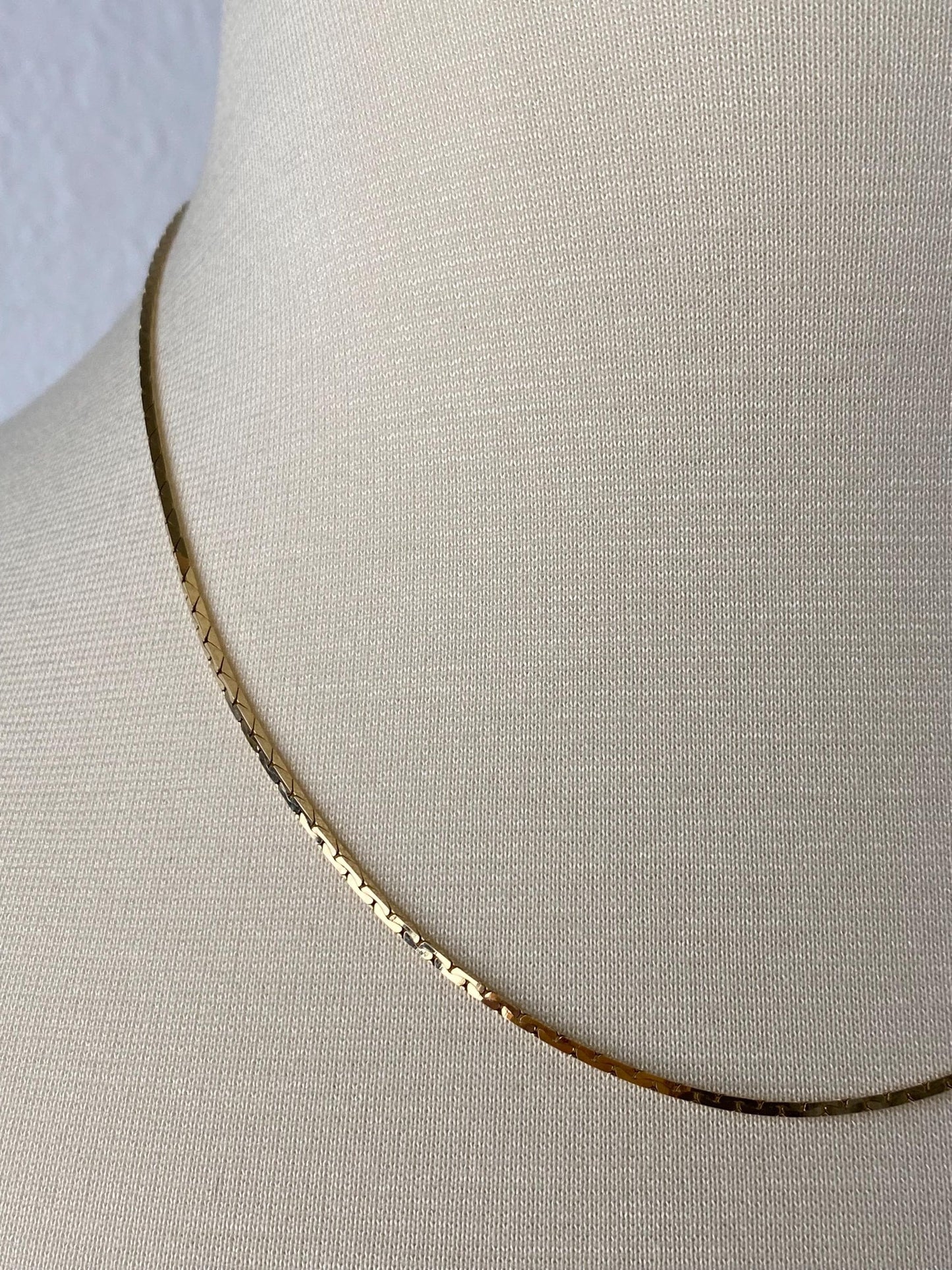 Vintage Solid 14k Yellow Gold Triangle Link Chain Necklace - 18 inches