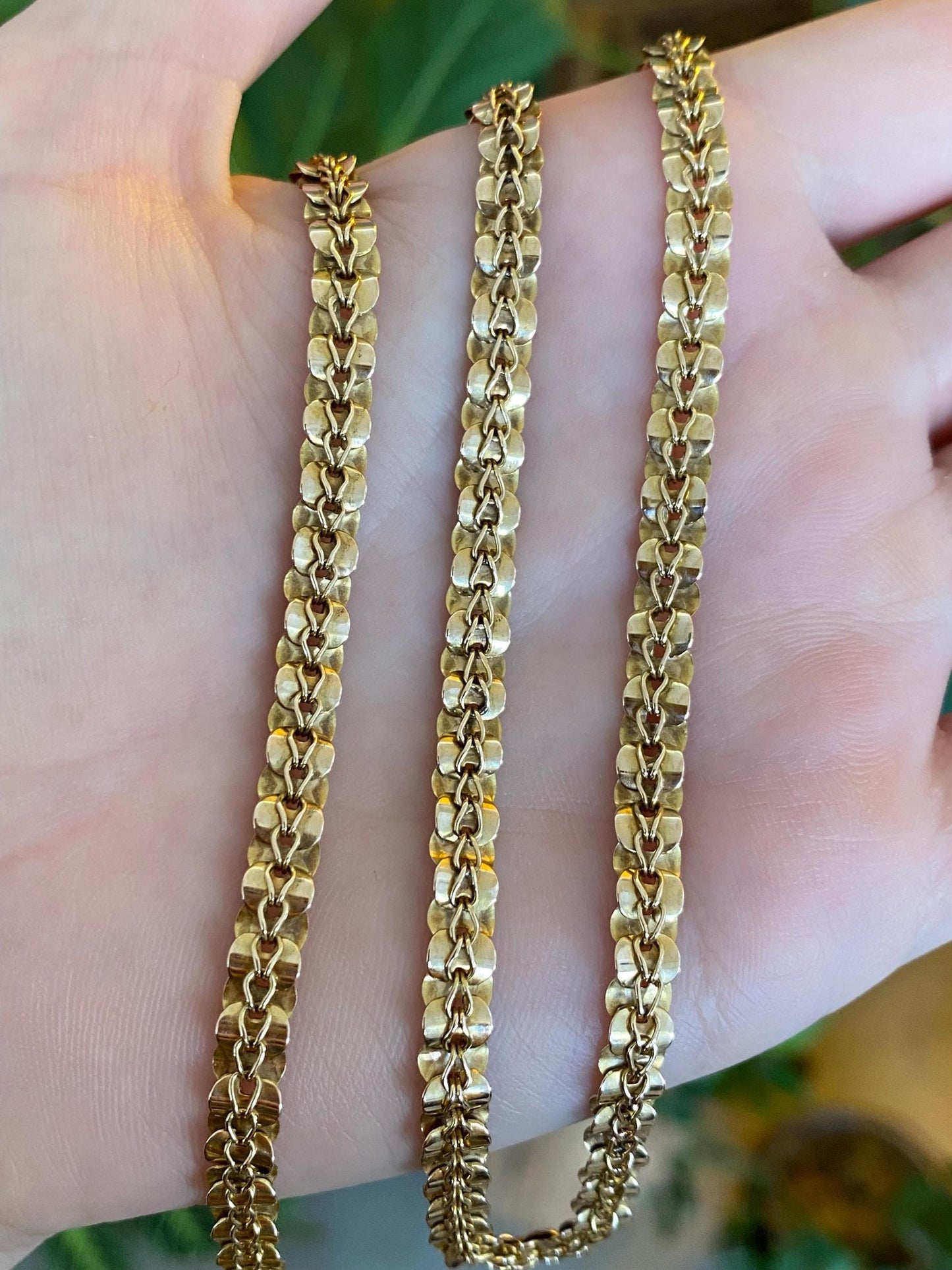Vintage Solid 14k Yellow Gold Fancy Link Chain Necklace - 19.75 inches
