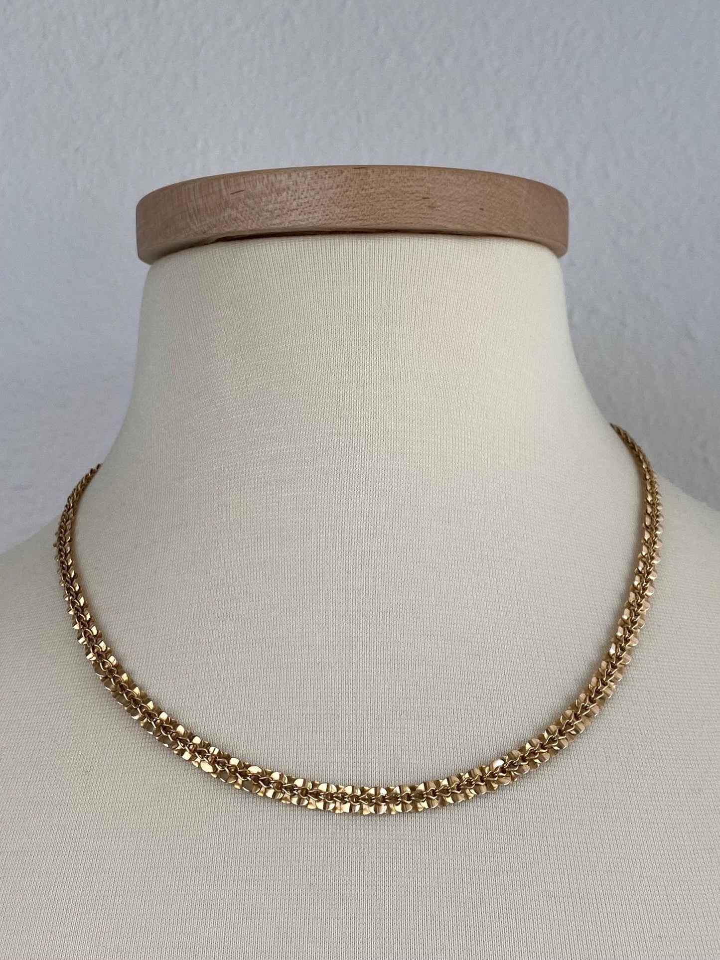 Vintage Solid 14k Yellow Gold Fancy Link Chain Necklace - 19.75 inches