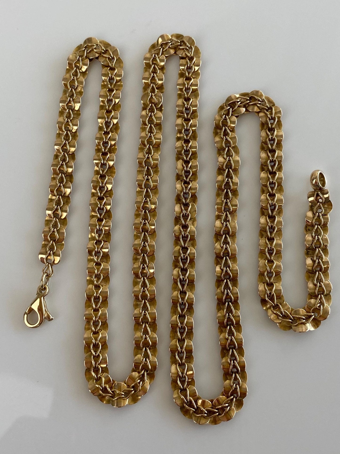 Vintage Solid 14k Yellow Gold Fancy Link Chain Necklace - 19.75 inches