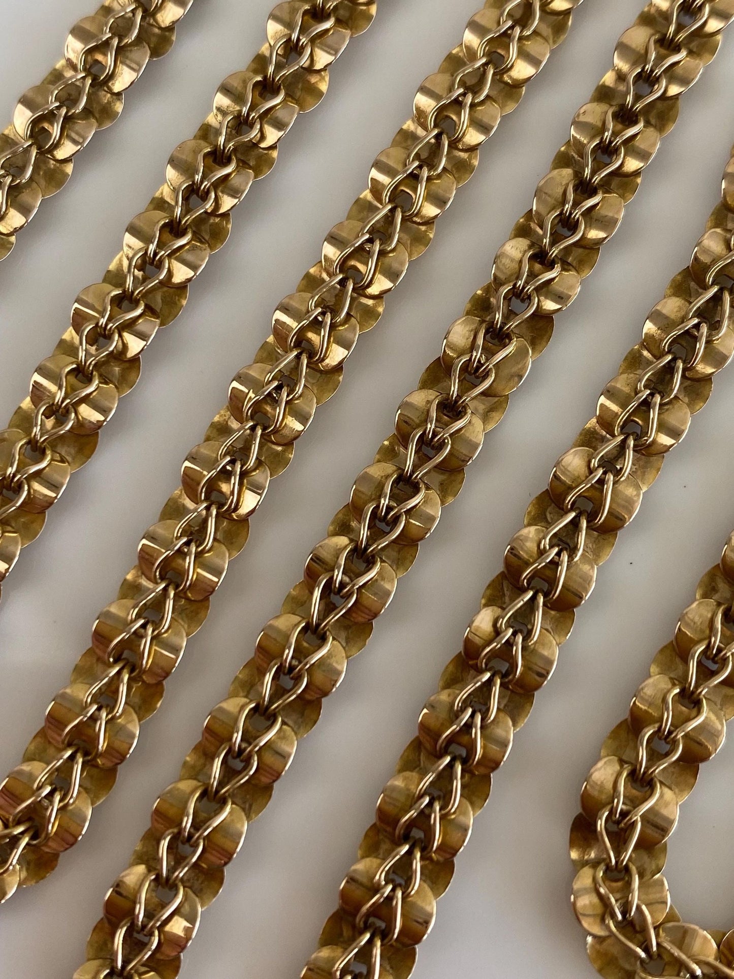 Vintage Solid 14k Yellow Gold Fancy Link Chain Necklace - 19.75 inches