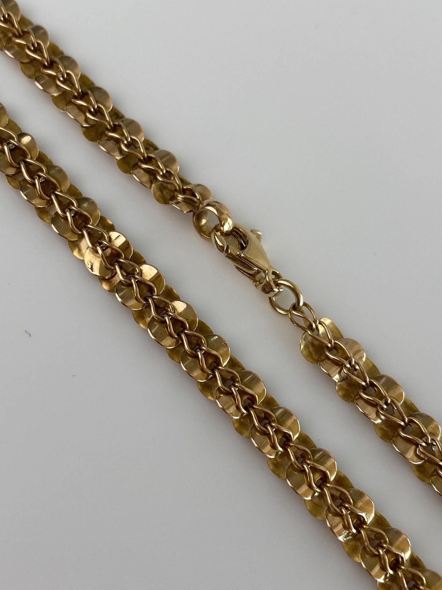 Vintage Solid 14k Yellow Gold Fancy Link Chain Necklace - 19.75 inches