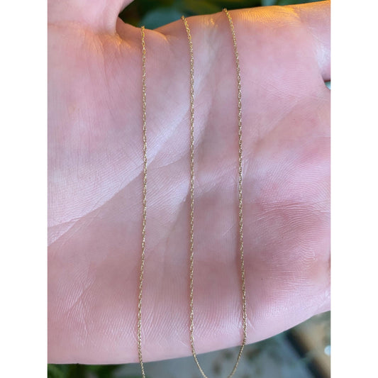 Vintage Solid 10k Yellow Gold Dainty Chain Necklace - 18 inches