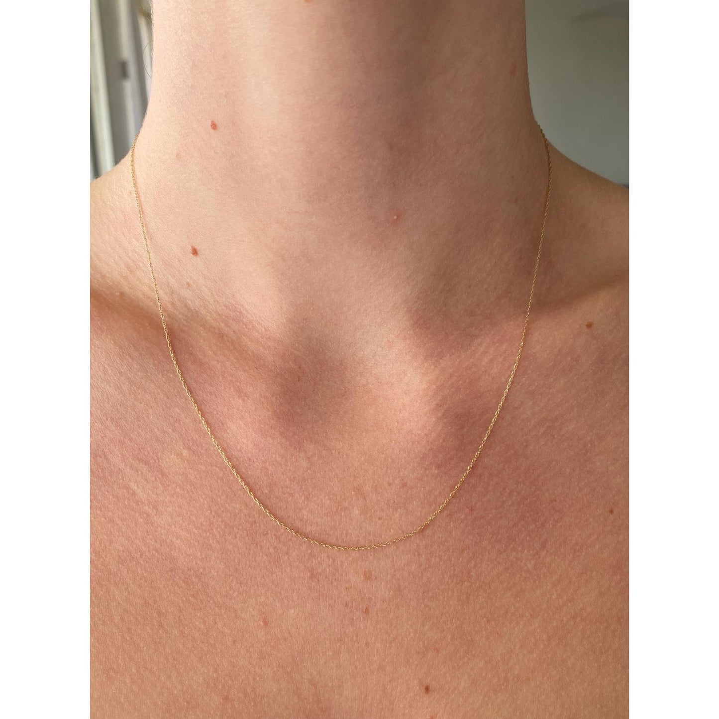 Vintage Solid 10k Yellow Gold Dainty Chain Necklace - 18 inches