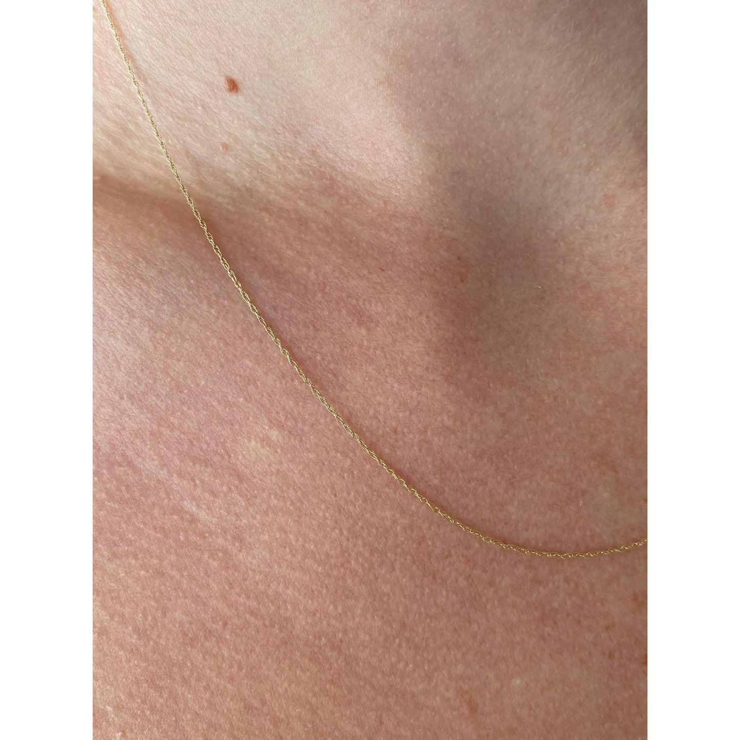 Vintage Solid 10k Yellow Gold Dainty Chain Necklace - 18 inches