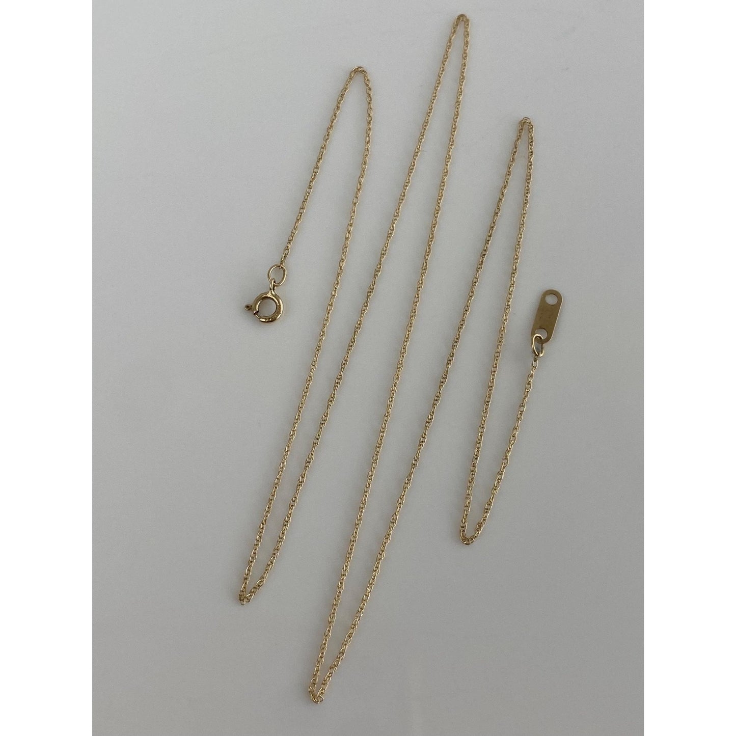 Vintage Solid 10k Yellow Gold Dainty Chain Necklace - 18 inches
