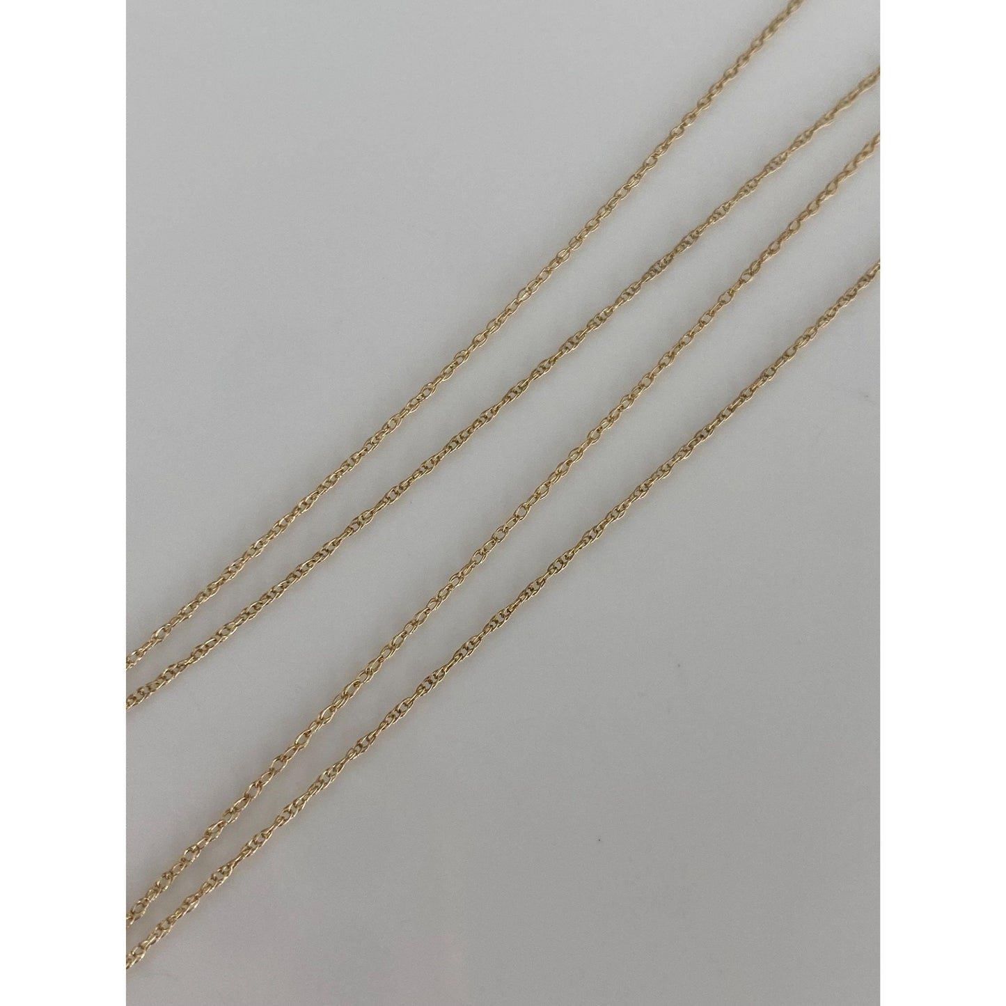 Vintage Solid 10k Yellow Gold Dainty Chain Necklace - 18 inches