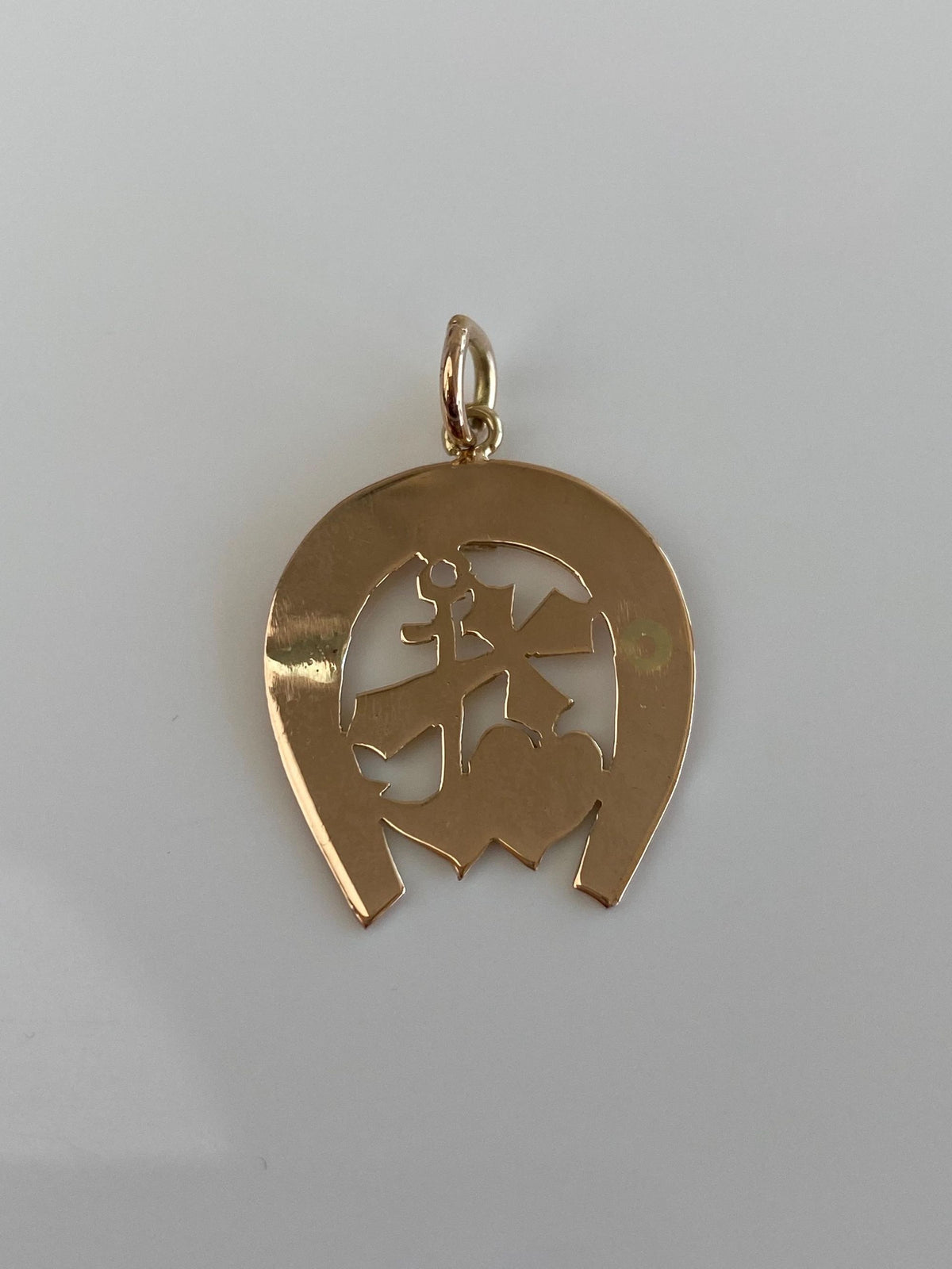 Vintage Solid 14k Rosey Gold Cross Anchor Heart Horseshoe Charm