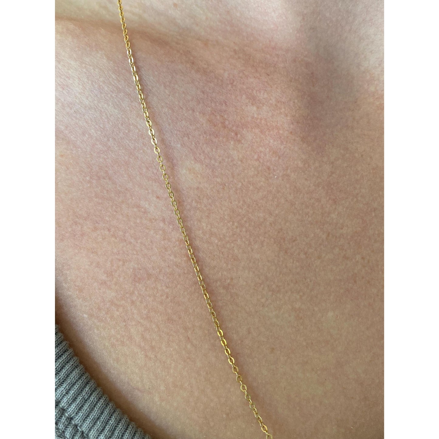 Vintage Solid 14k Yellow Gold Cable Chain Necklace - 23 inches
