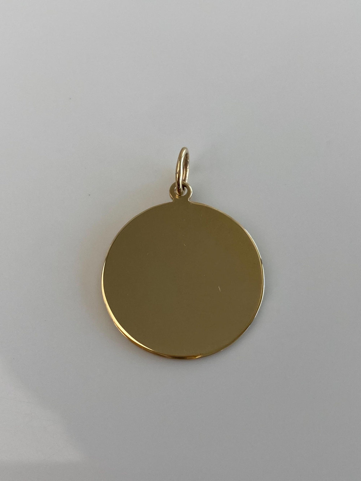 Vintage Solid 14k Yellow Gold Disc Charm