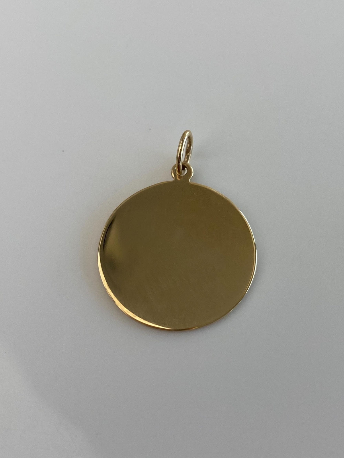 Vintage Solid 14k Yellow Gold Disc Charm