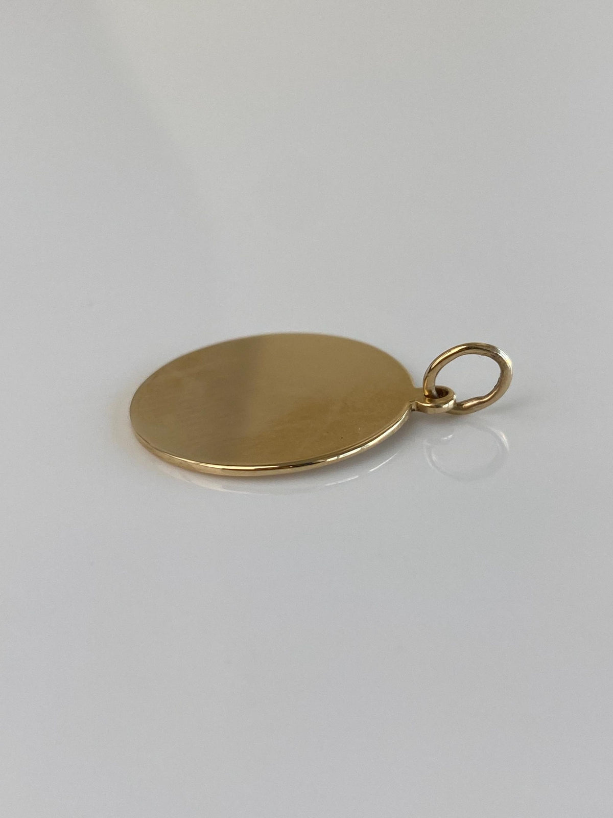 Vintage Solid 14k Yellow Gold Disc Charm