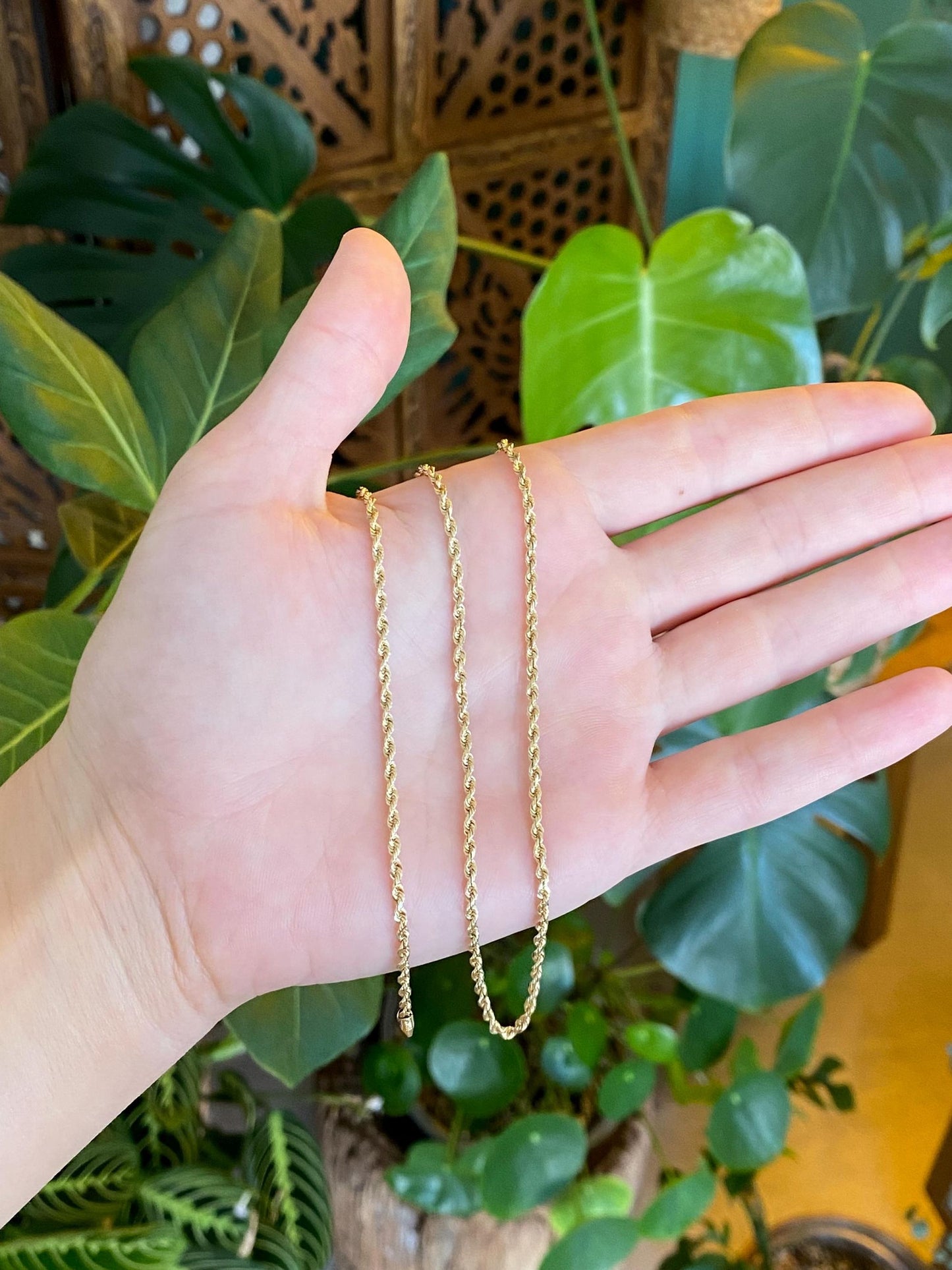 Vintage Solid 10k Yellow Gold Rope Chain Necklace - 20 inches