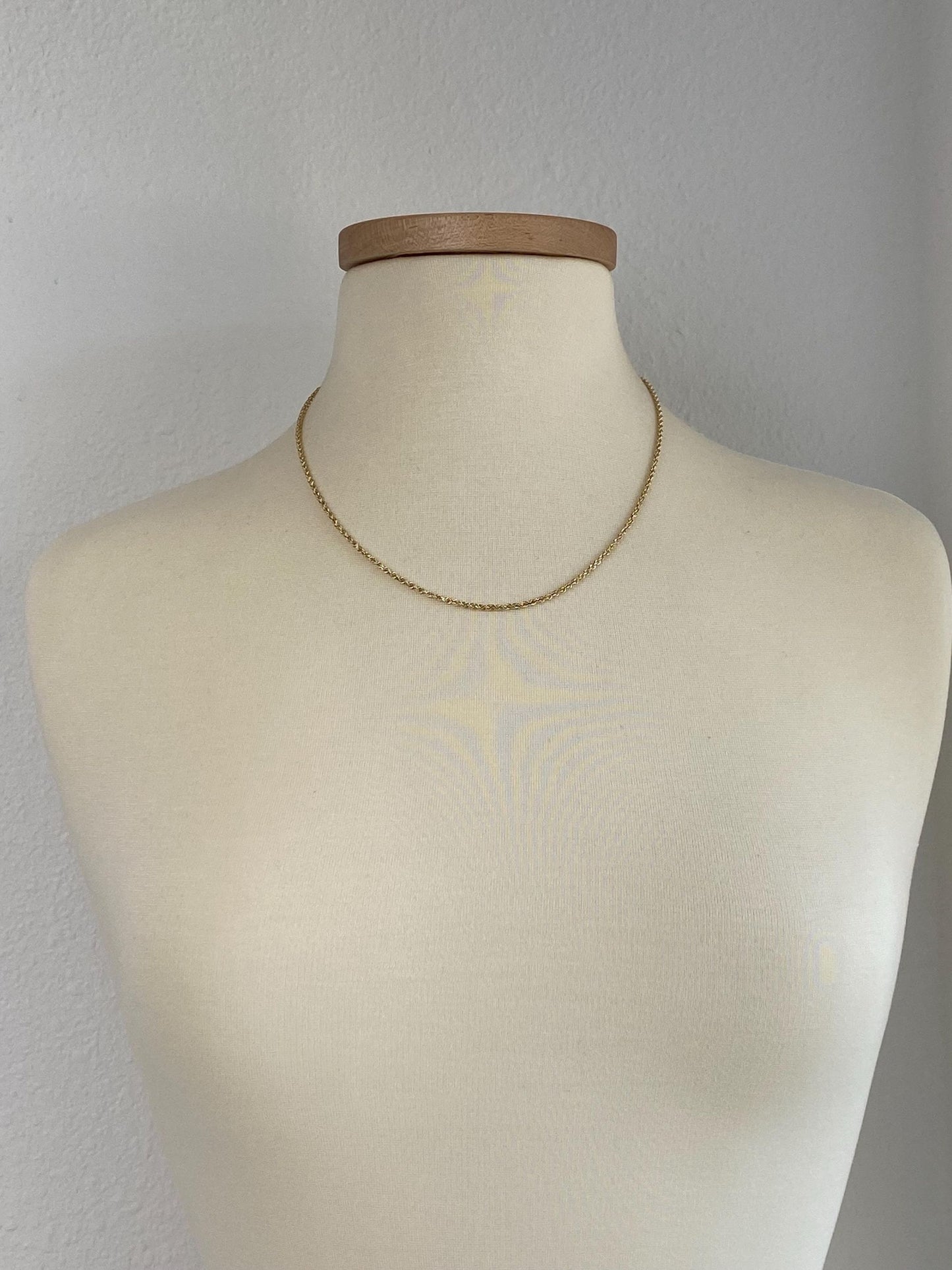 Vintage Solid 10k Yellow Gold Rope Chain Necklace - 20 inches