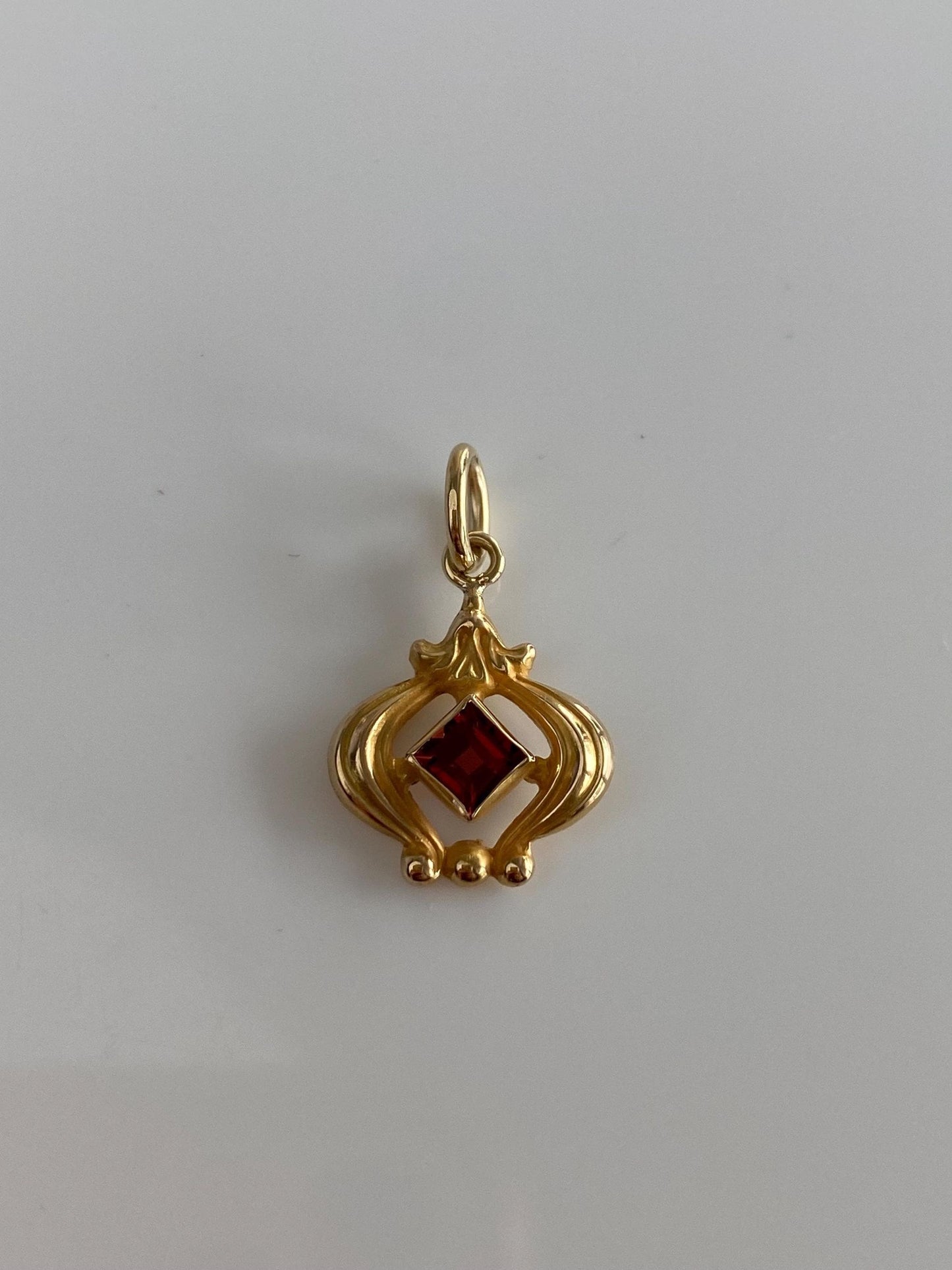 Vintage Solid 14k Yellow Gold Red Spinel Stick Pin Conversion Charm