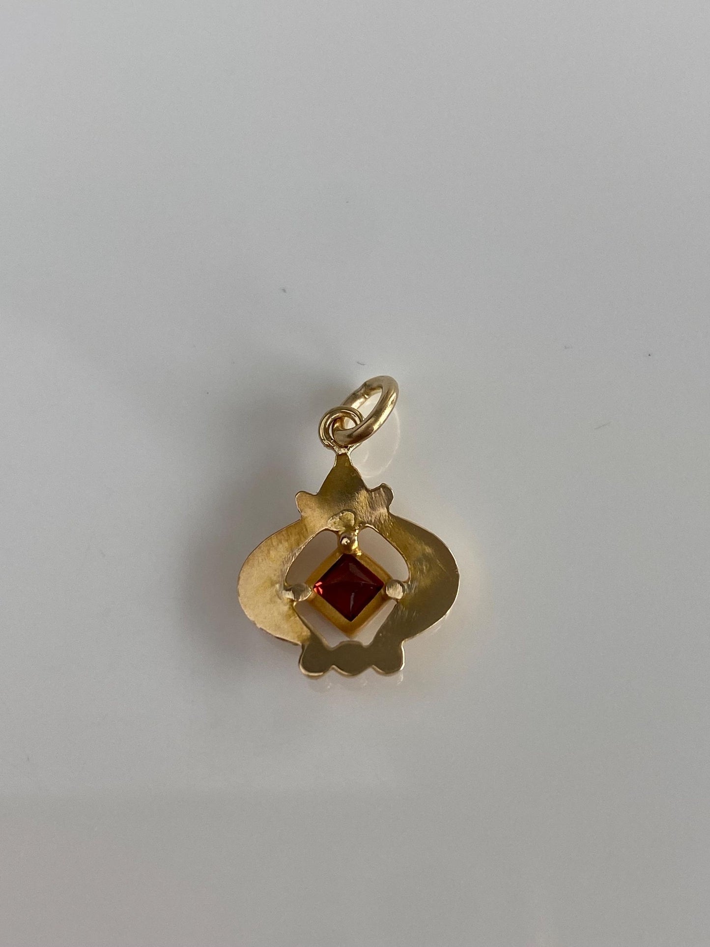 Vintage Solid 14k Yellow Gold Red Spinel Stick Pin Conversion Charm