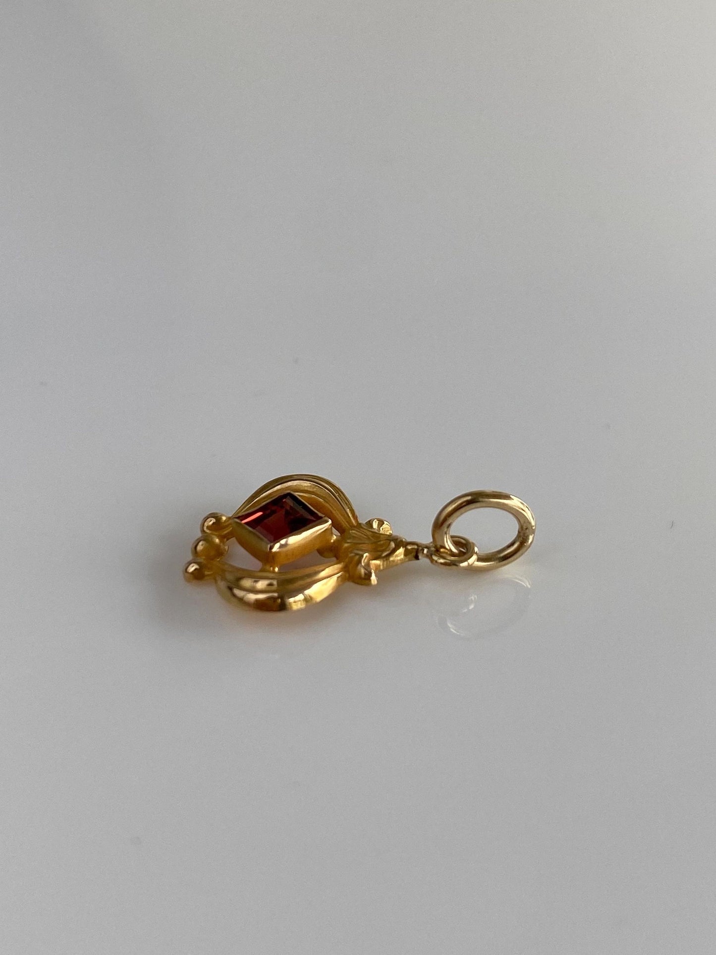 Vintage Solid 14k Yellow Gold Red Spinel Stick Pin Conversion Charm