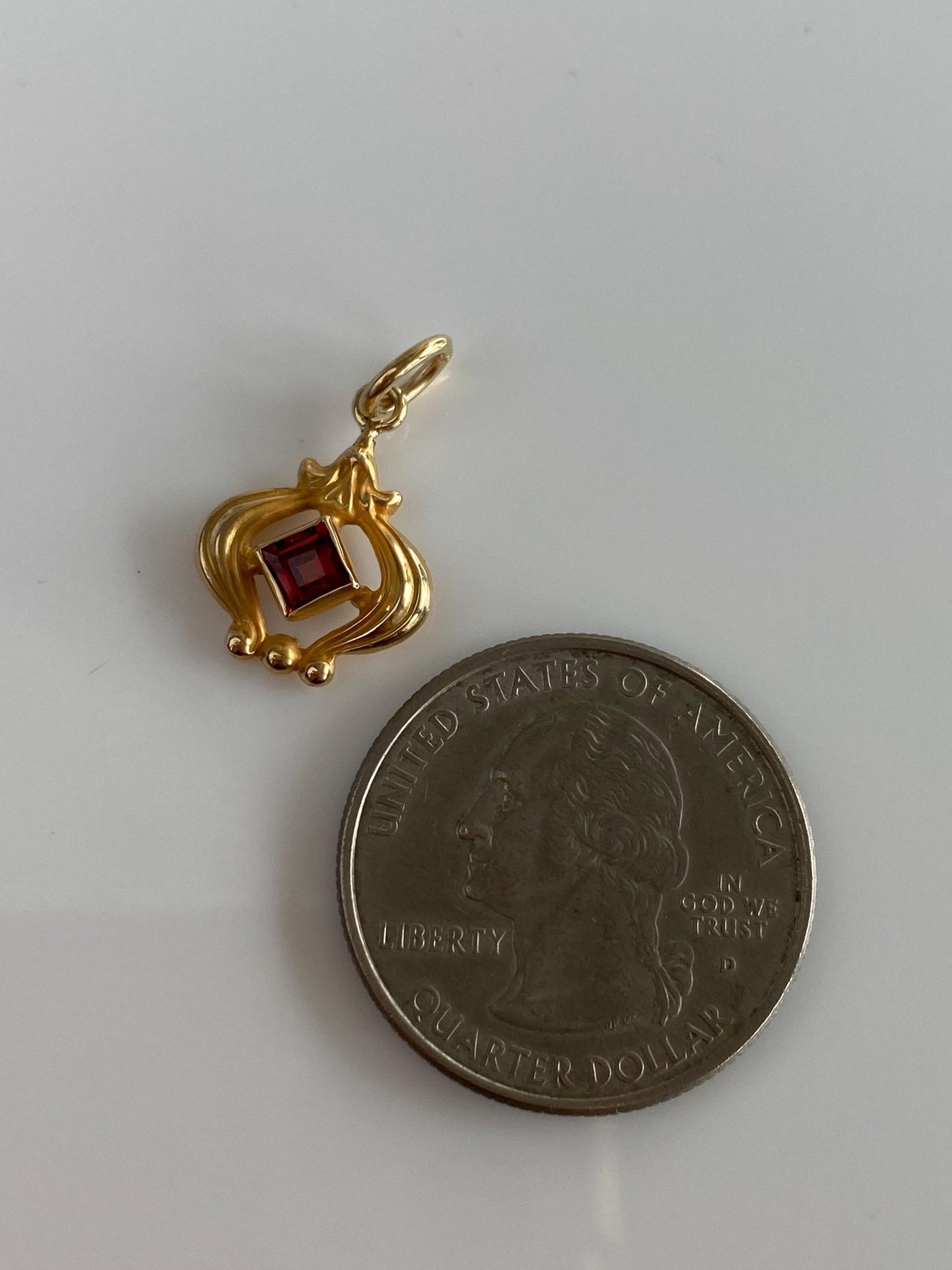 Vintage Solid 14k Yellow Gold Red Spinel Stick Pin Conversion Charm