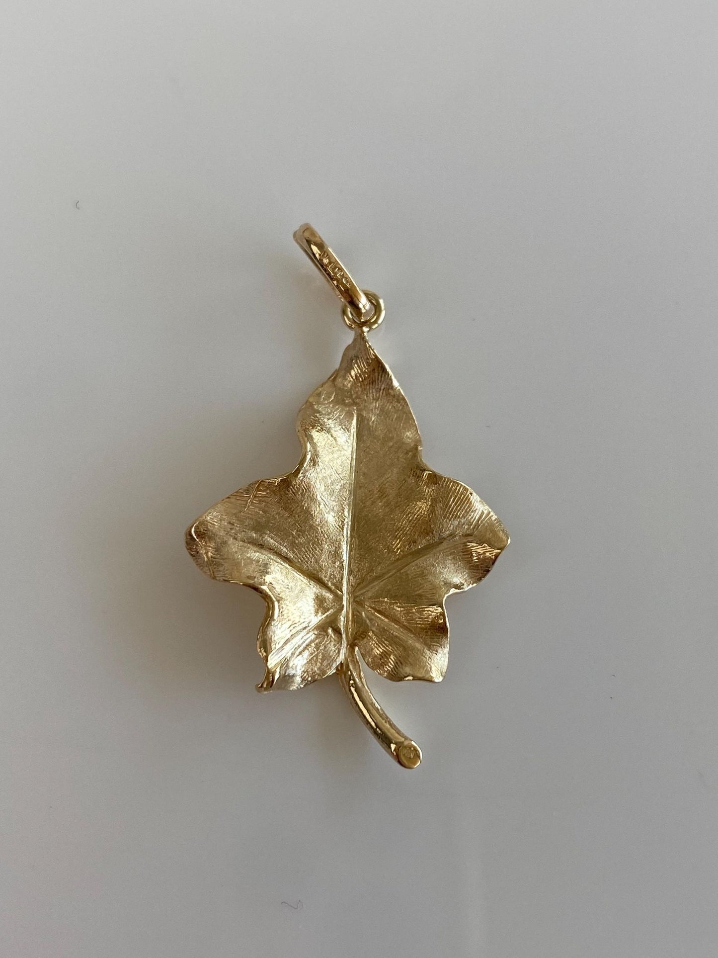 Vintage Solid 14k Yellow Gold Leaf Charm