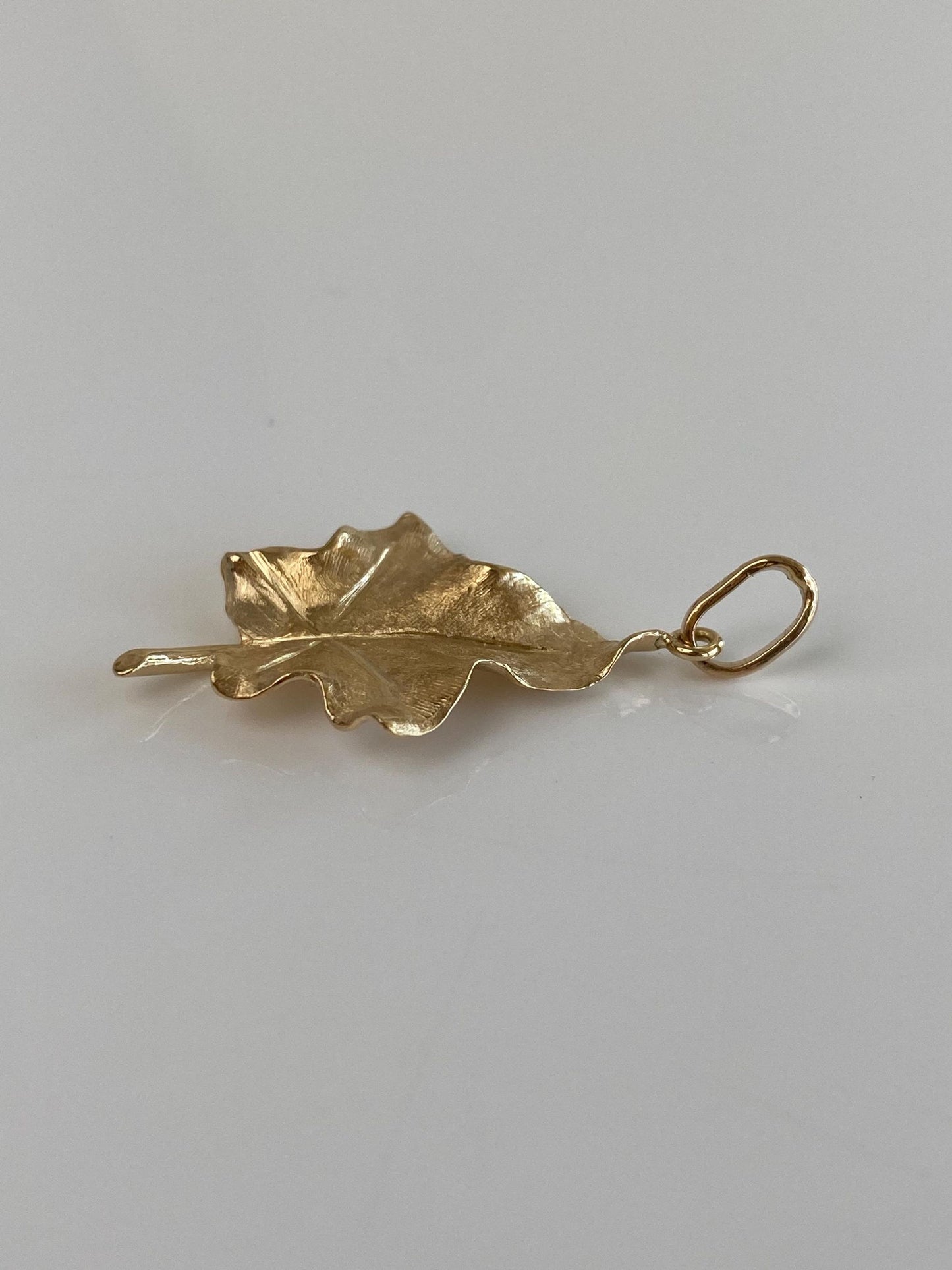 Vintage Solid 14k Yellow Gold Leaf Charm