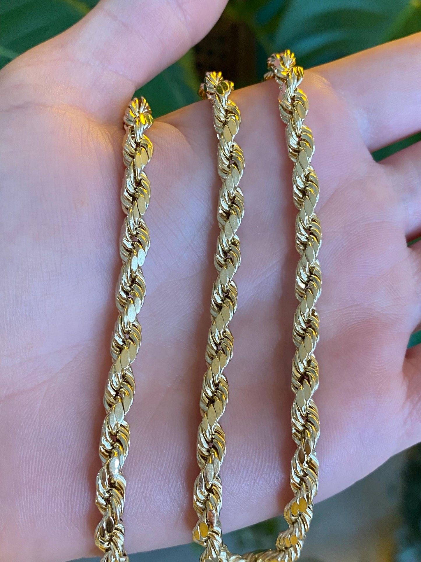 Vintage 10k Yellow Gold Chunky Rope Chain Necklace - 22 inches