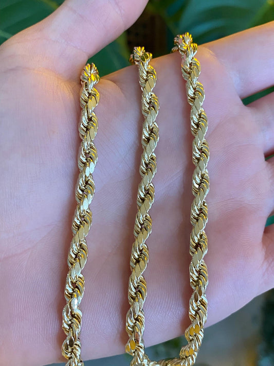Vintage 10k Yellow Gold Chunky Rope Chain Necklace - 22 inches