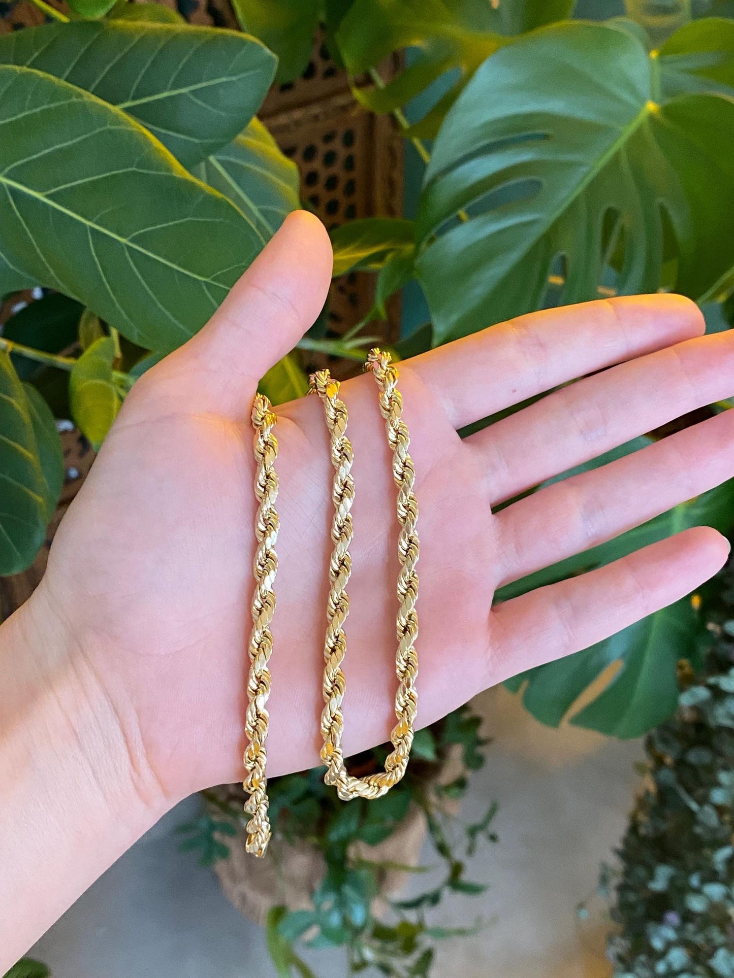 Vintage 10k Yellow Gold Chunky Rope Chain Necklace - 22 inches