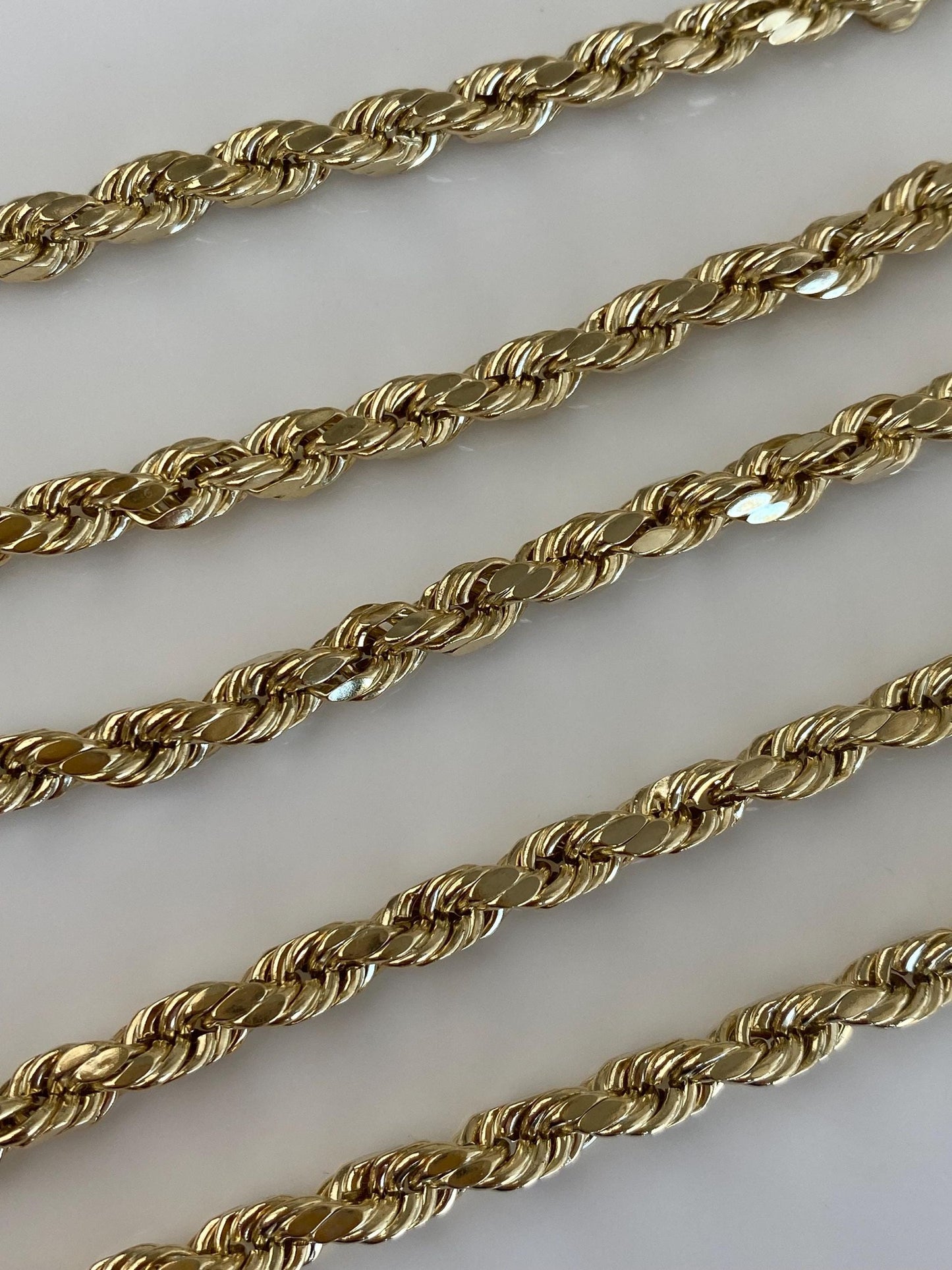 Vintage 10k Yellow Gold Chunky Rope Chain Necklace - 22 inches